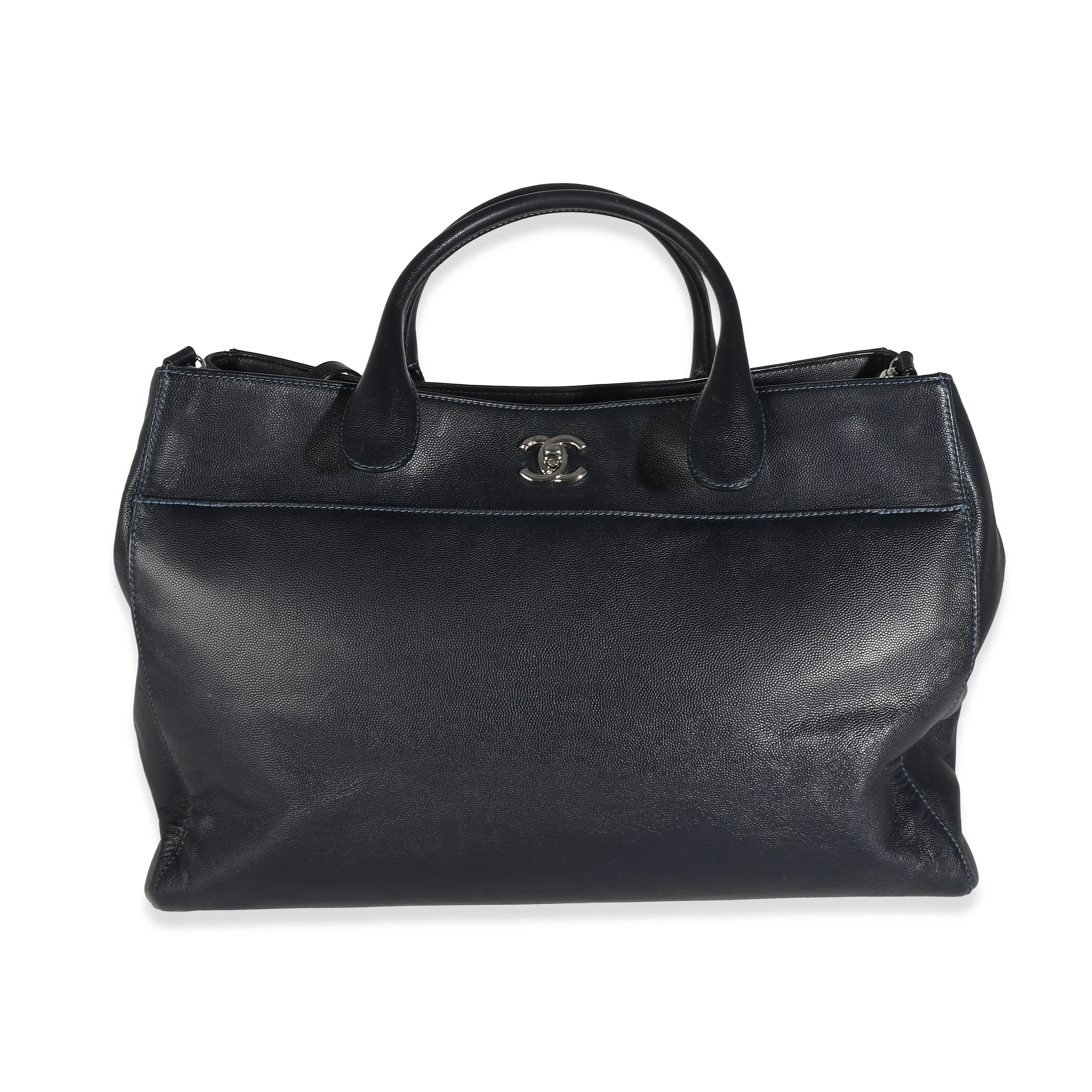 Chanel Navy Caviar Cerf Executive Shopper