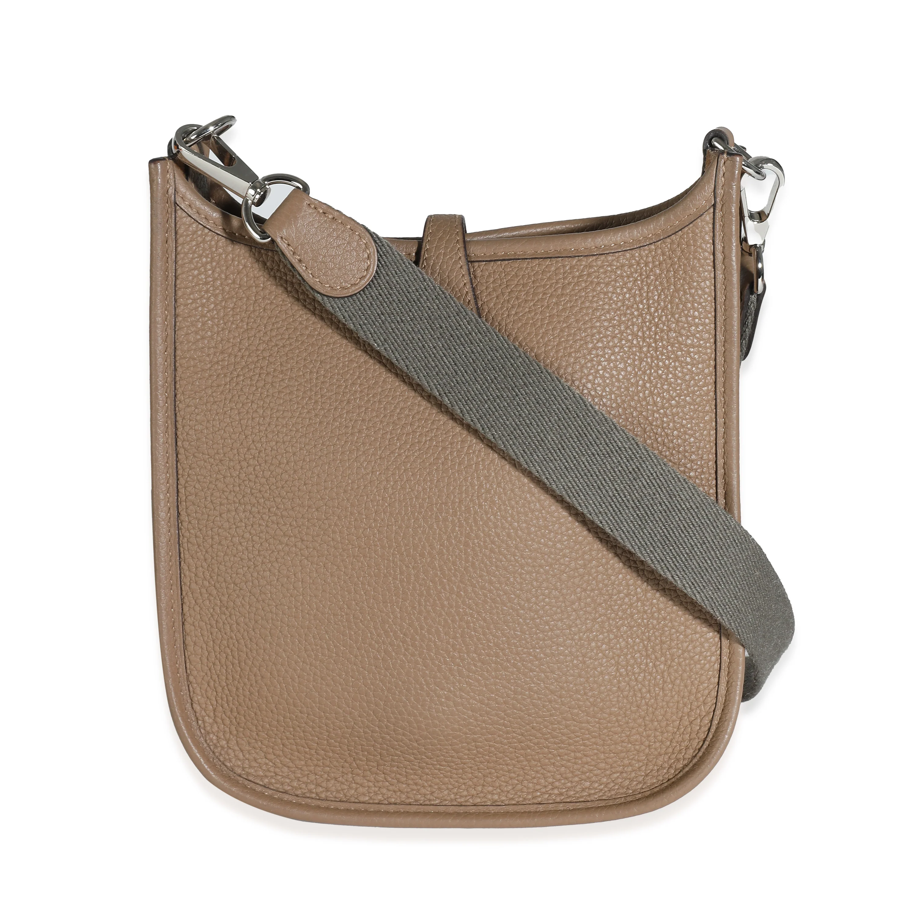 Hermès Gris Etain Beige De Weimar Maurice Mini Evelyne TPM 16 PHW - Image 4