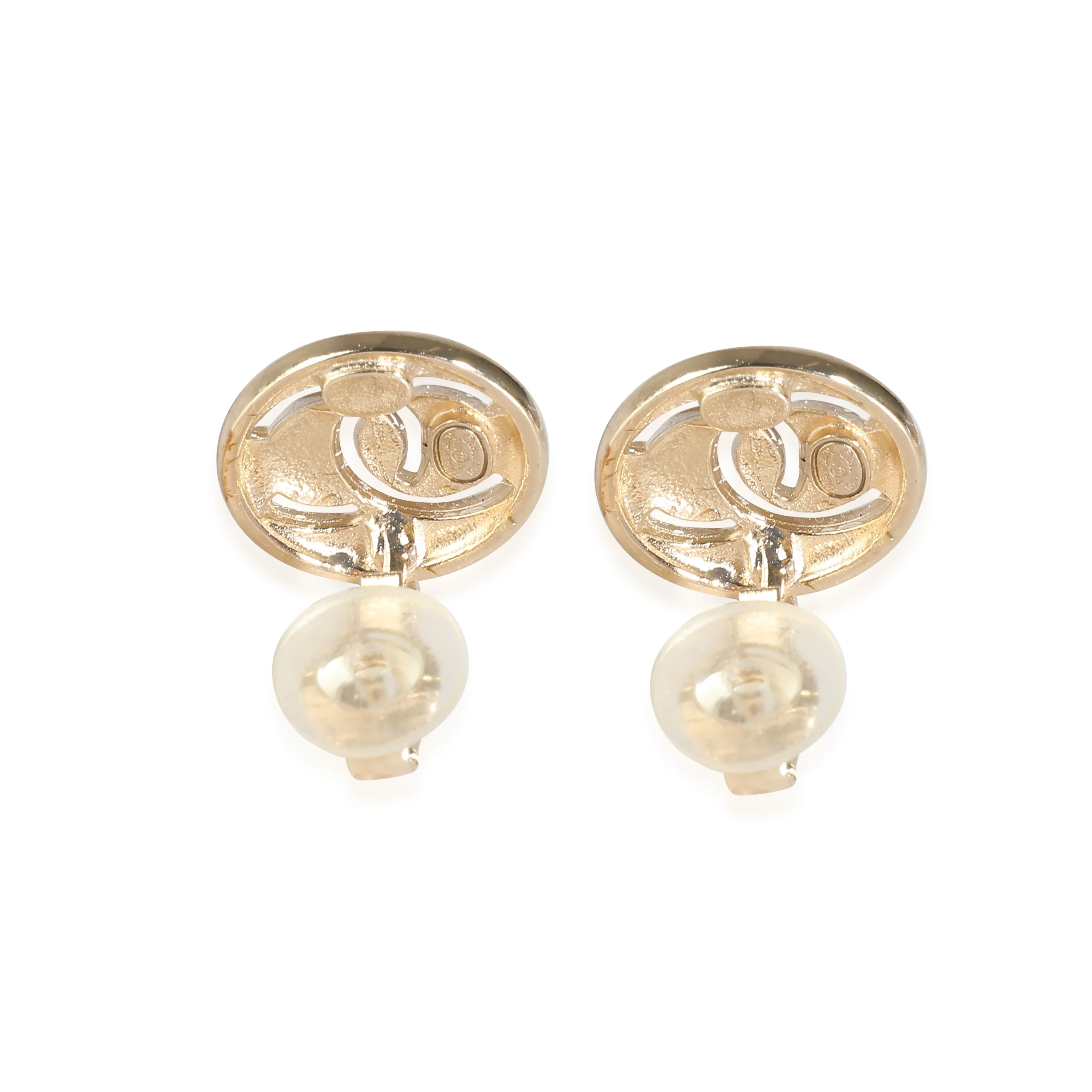 Chanel CC Clip on Button Earrings - Image 3