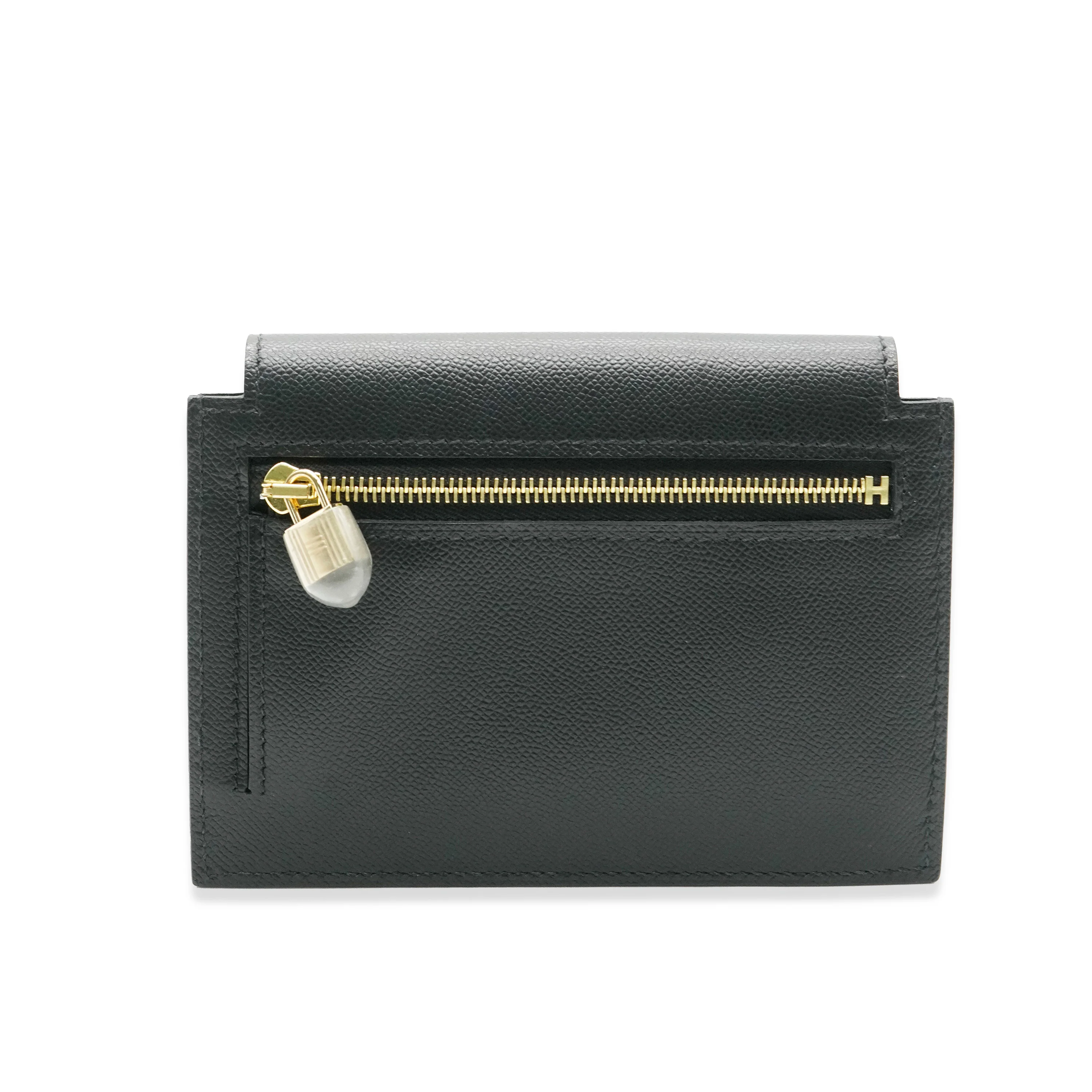 Hermès Black Epsom Kelly Pocket Compact Wallet - Image 2