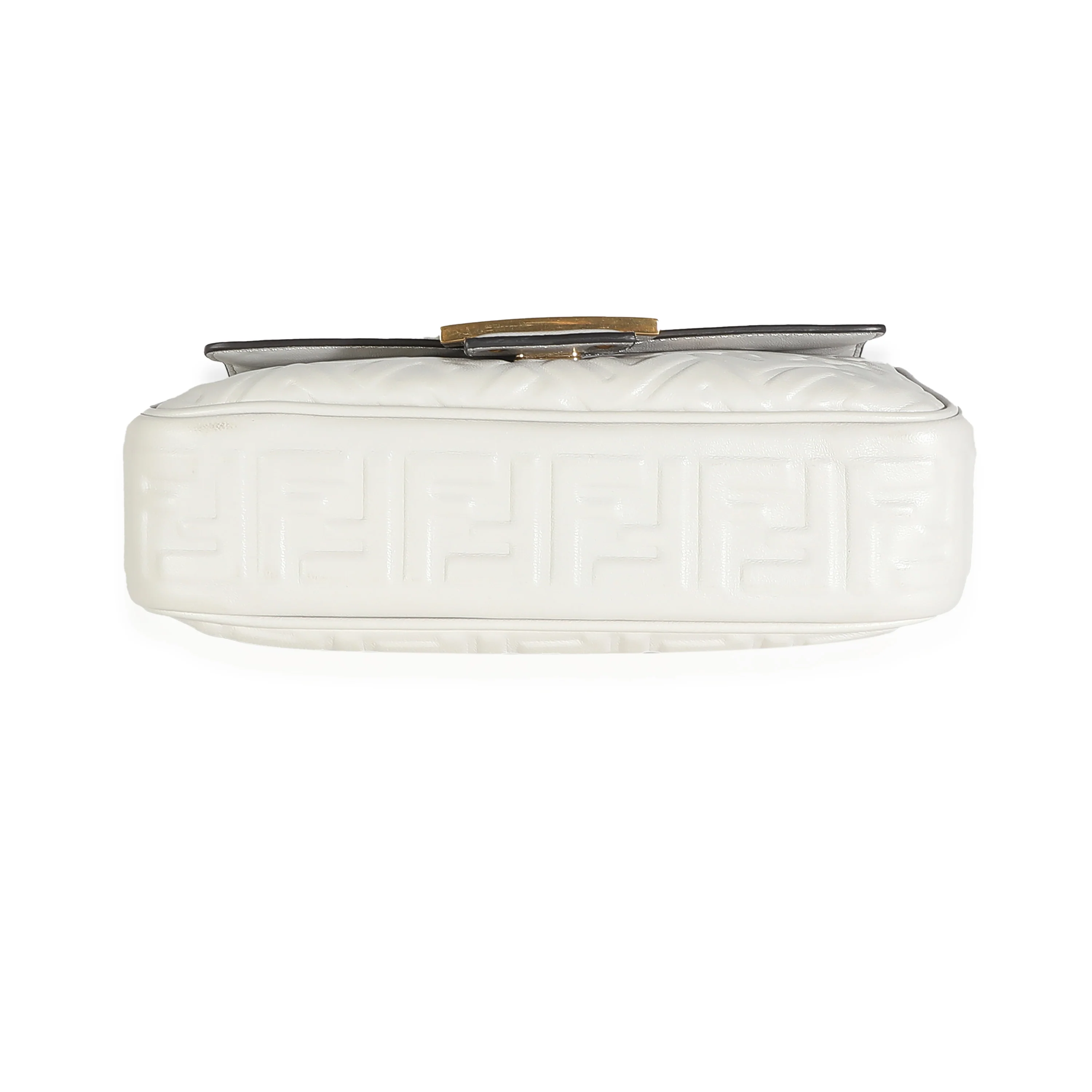 Fendi Ghiaia Nappa Small FF Embossed Midi Chain Baguette - Image 5