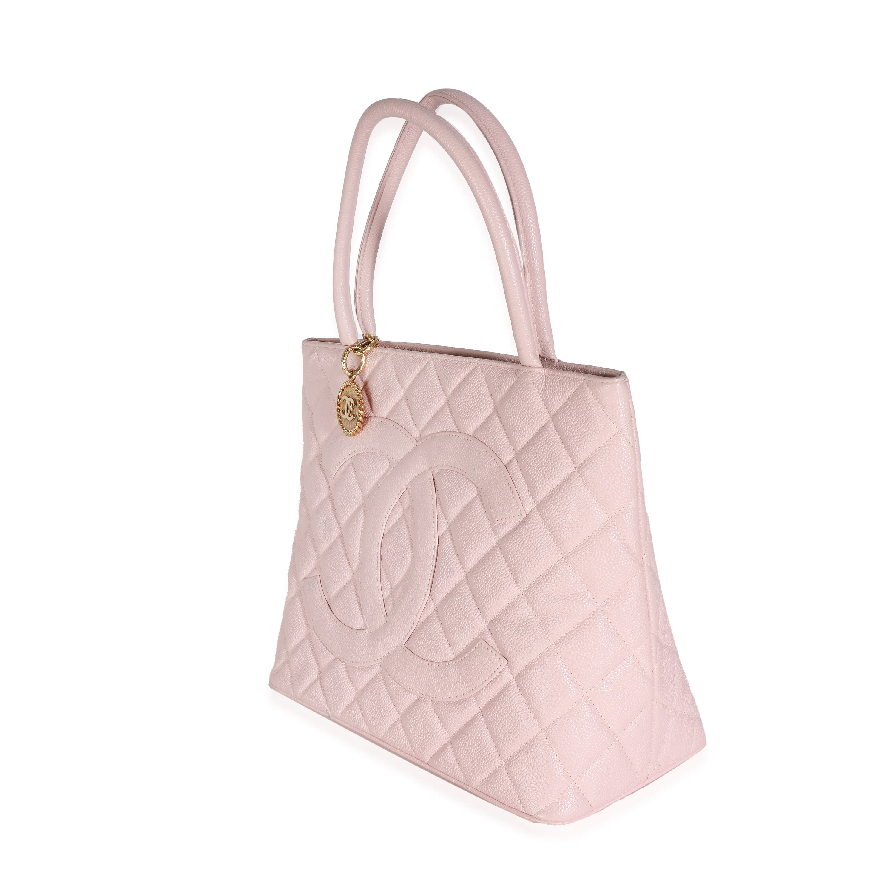 Chanel Pink Quilted Caviar Medallion Tote - Image 2