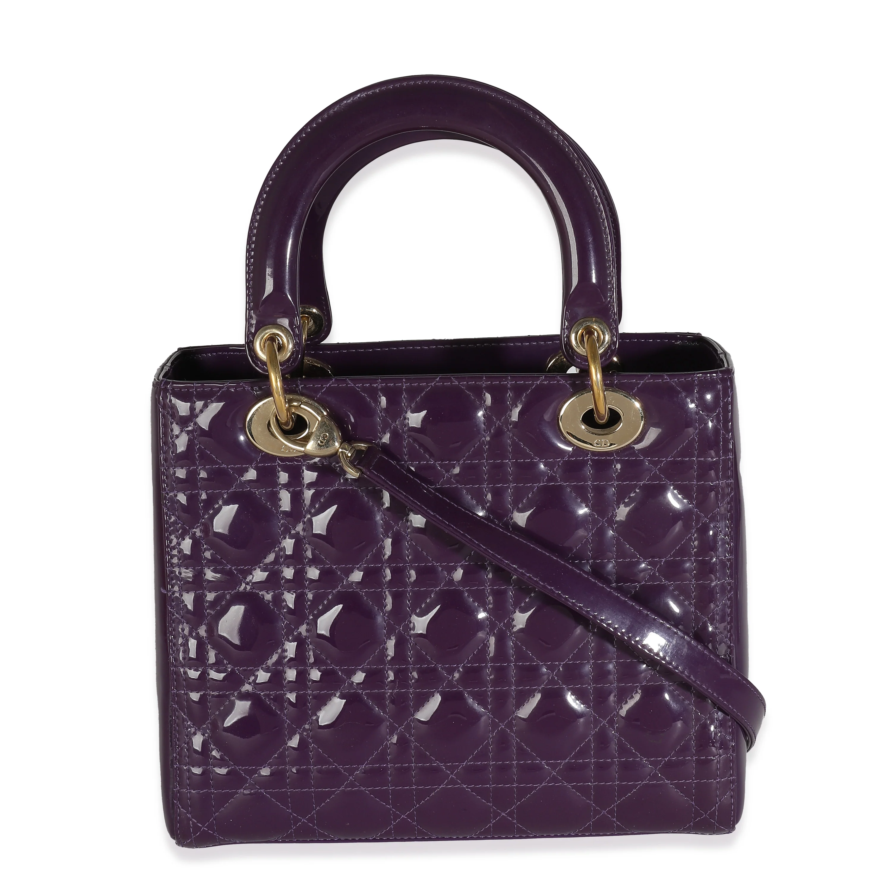 Purple Cannage Patent Medium Lady Dior - Image 4