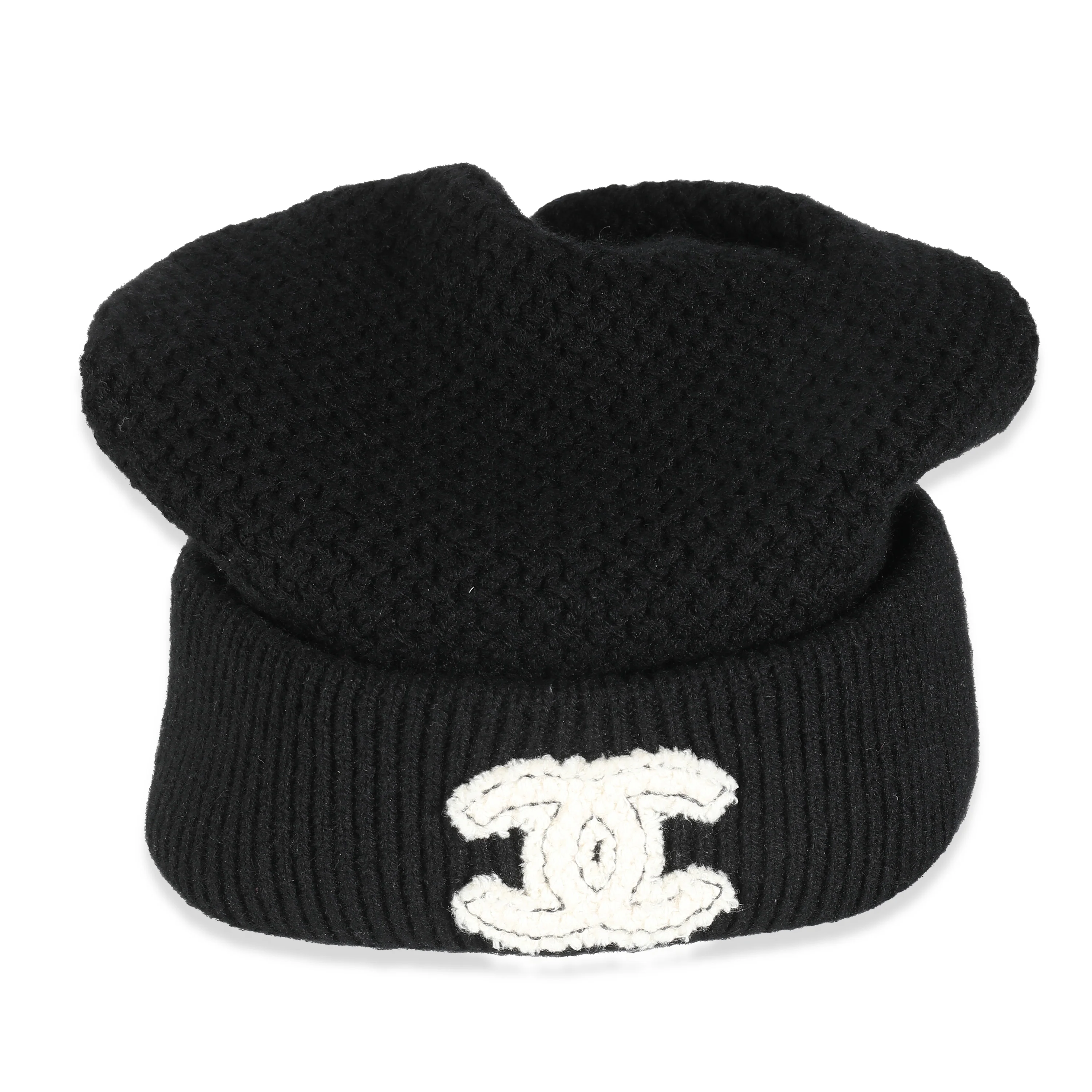 Black Cashmere CC Logo Beanie