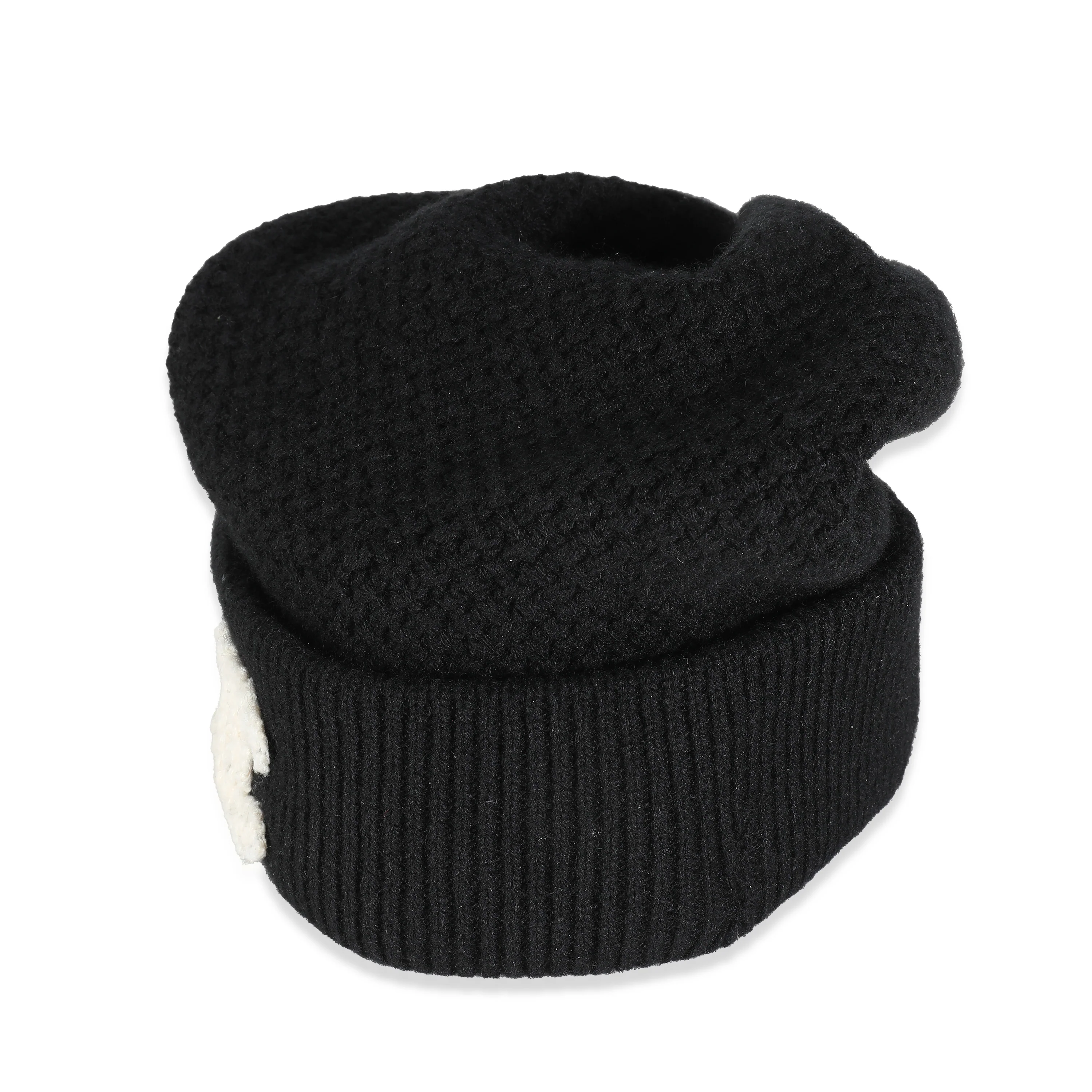 Black Cashmere CC Logo Beanie - Image 2