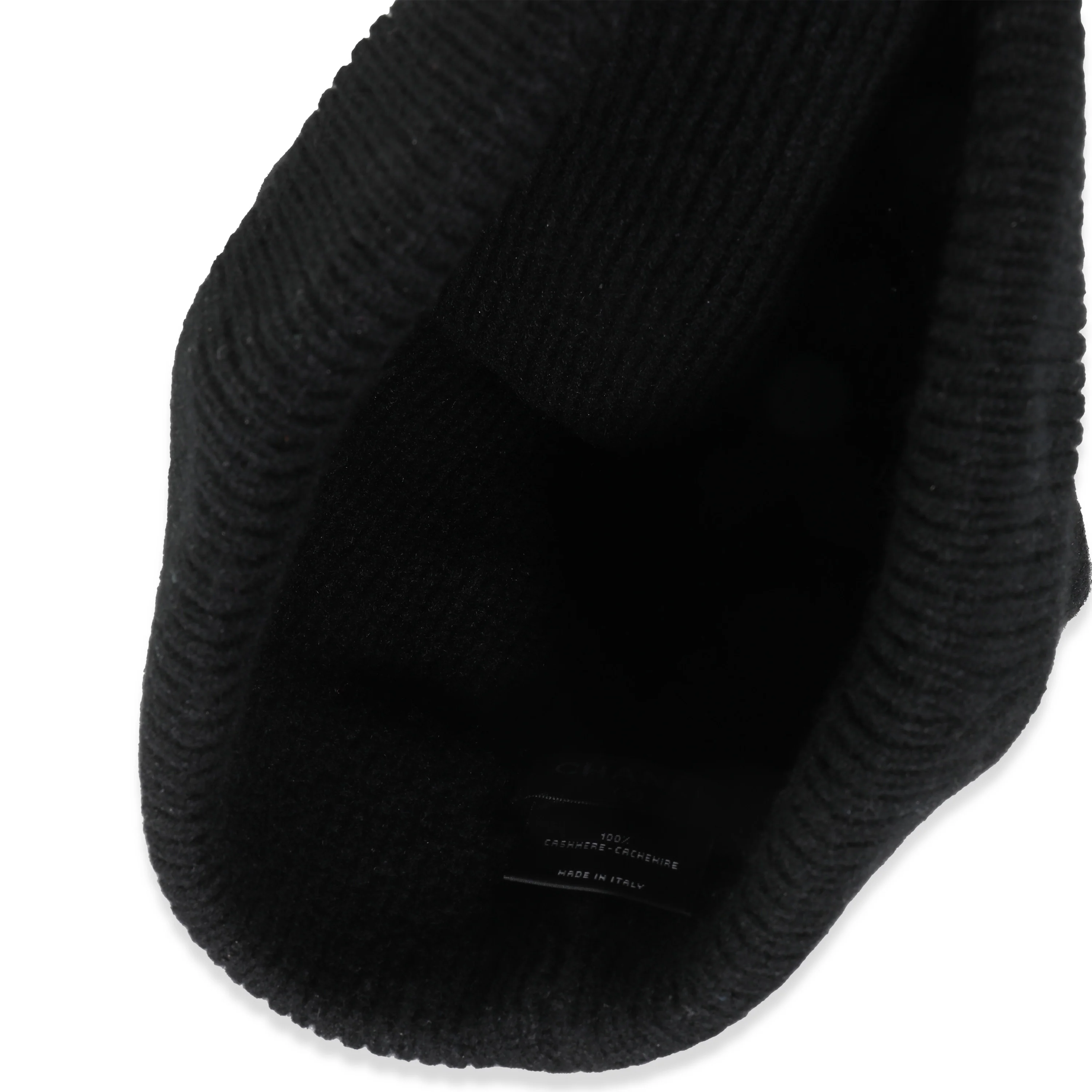 Black Cashmere CC Logo Beanie - Image 5