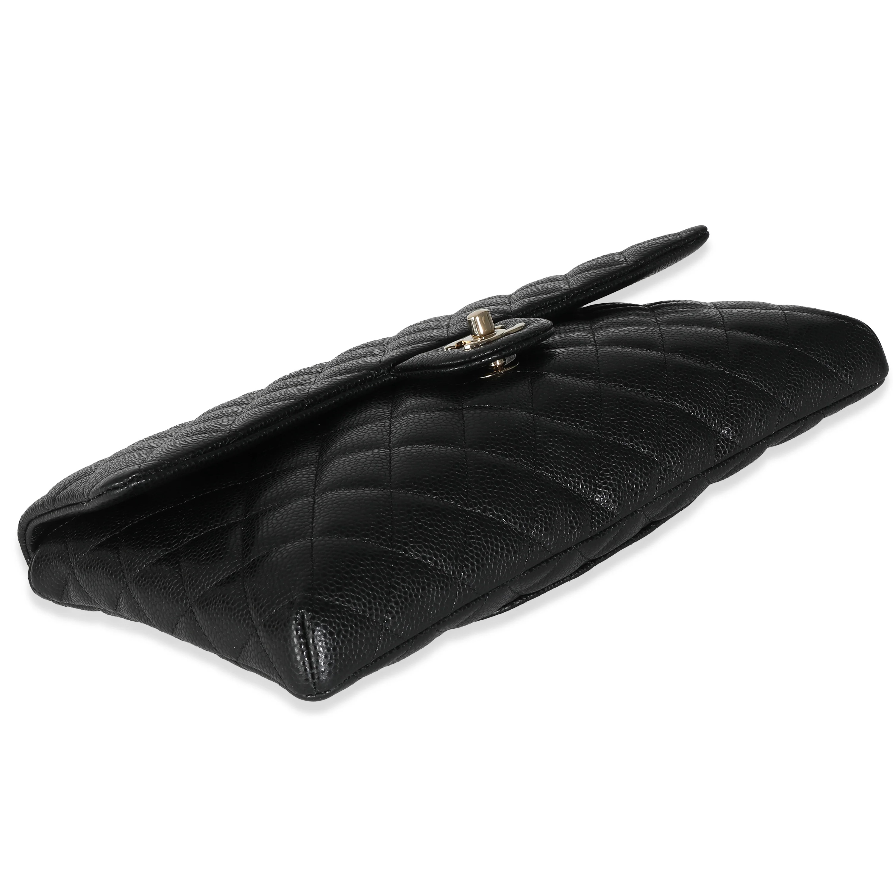Chanel 18S Black Quilted Caviar Timeless Flap Clutch - Image 4