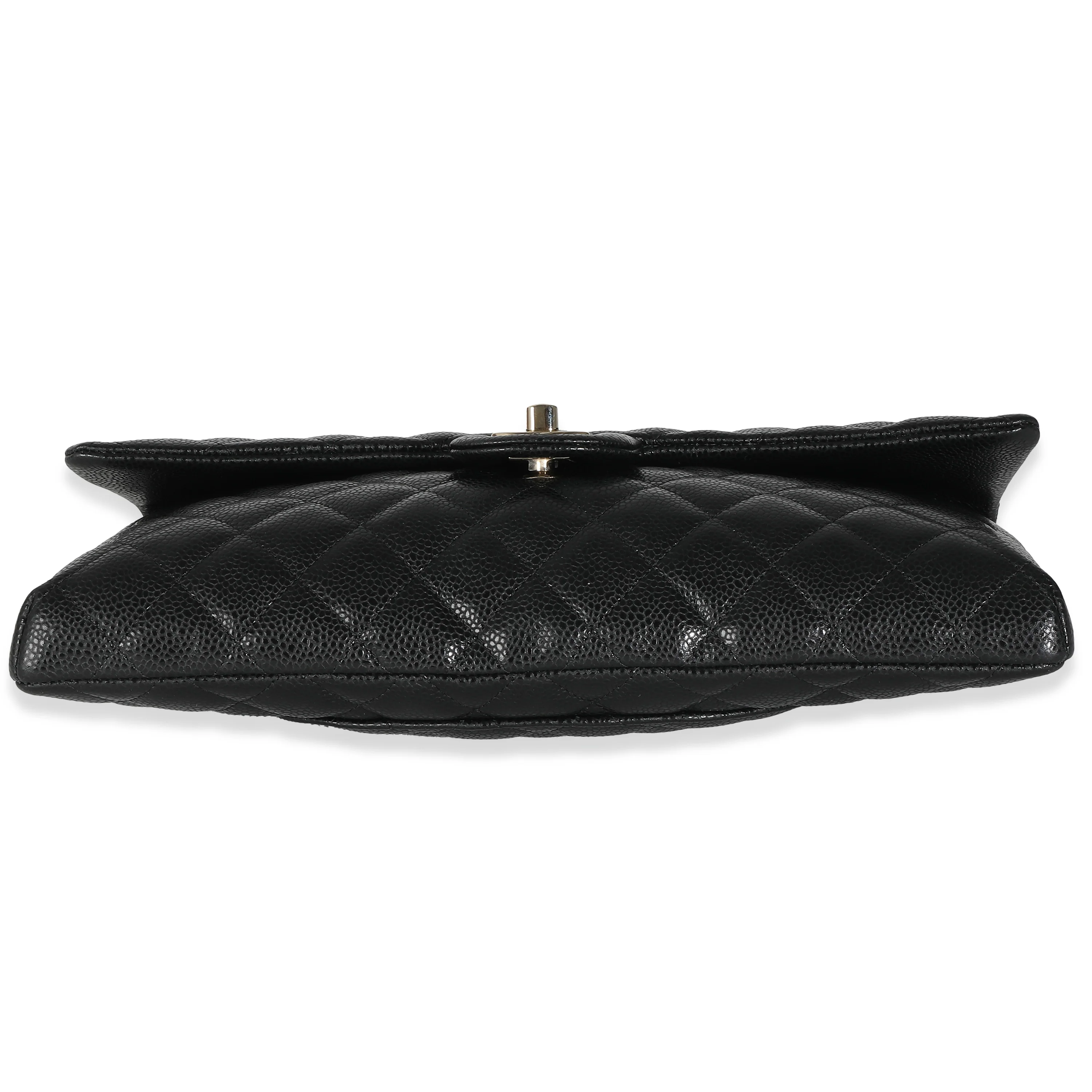 Chanel 18S Black Quilted Caviar Timeless Flap Clutch - Image 7