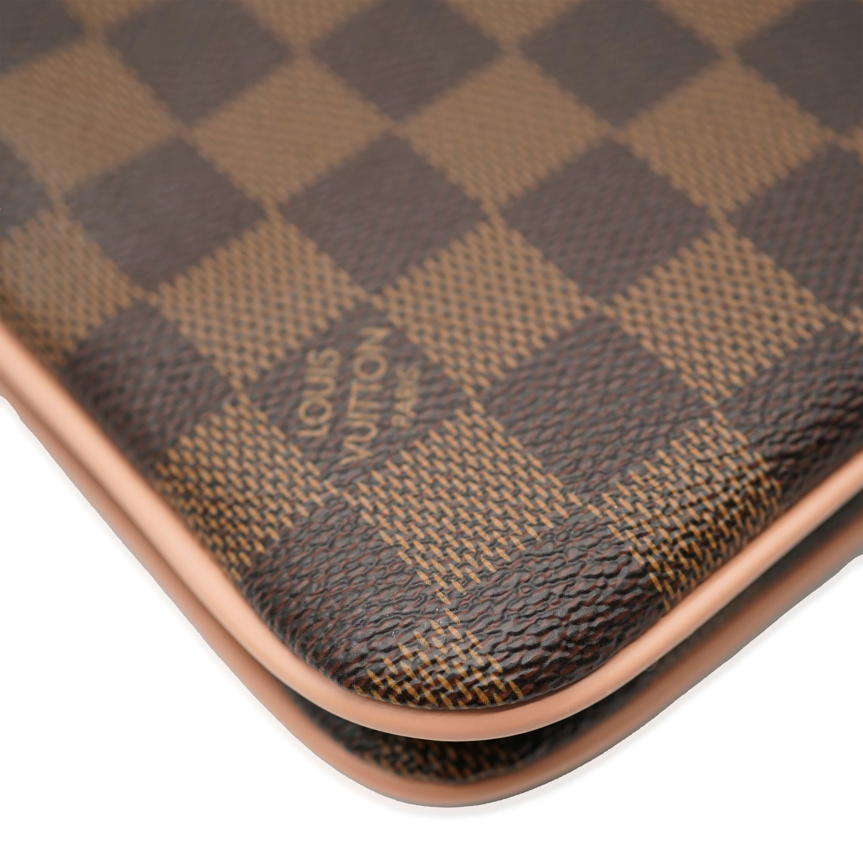 Louis Vuitton Pink Damier Ebene Canvas Double Zip Pochette - Image 6