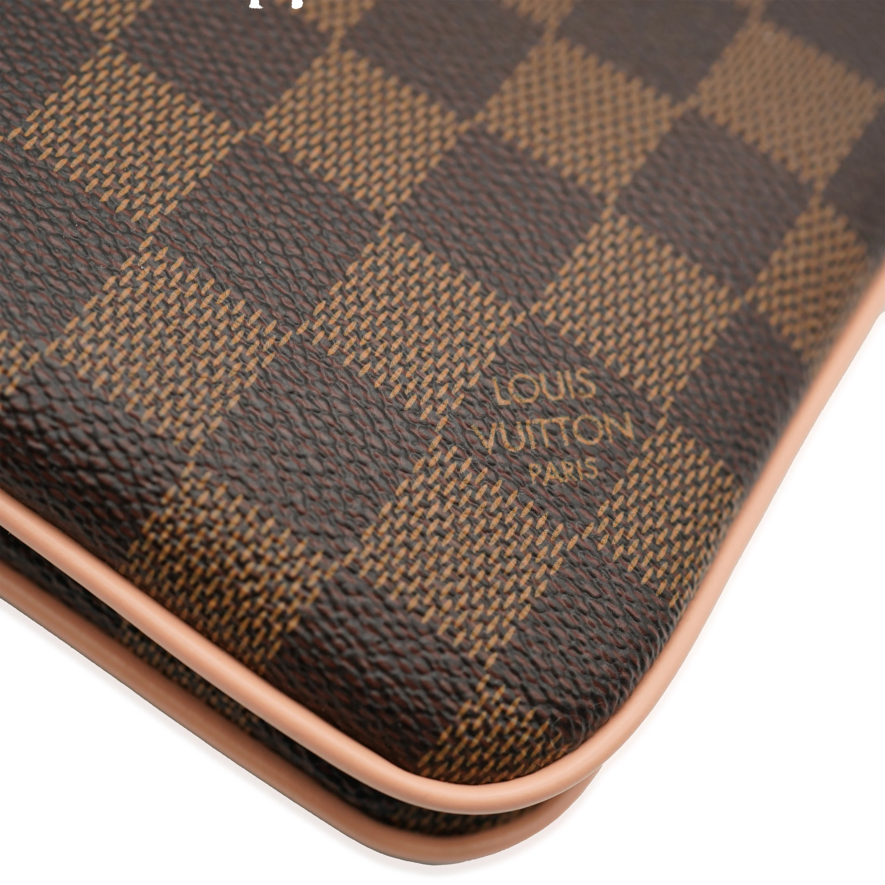 Louis Vuitton Pink Damier Ebene Canvas Double Zip Pochette - Image 7