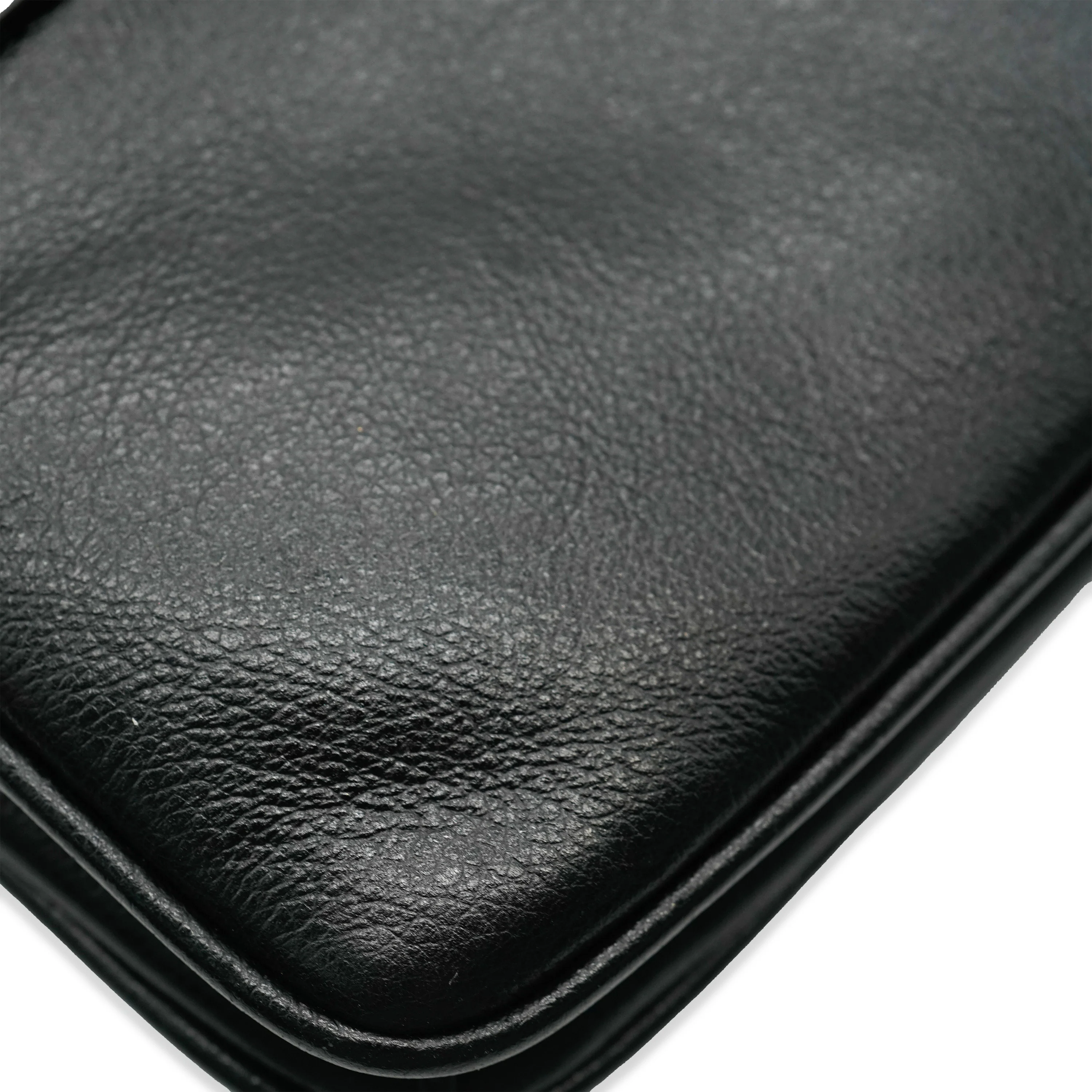Black Calfskin Logo Flap Chain Crossbody - Image 8