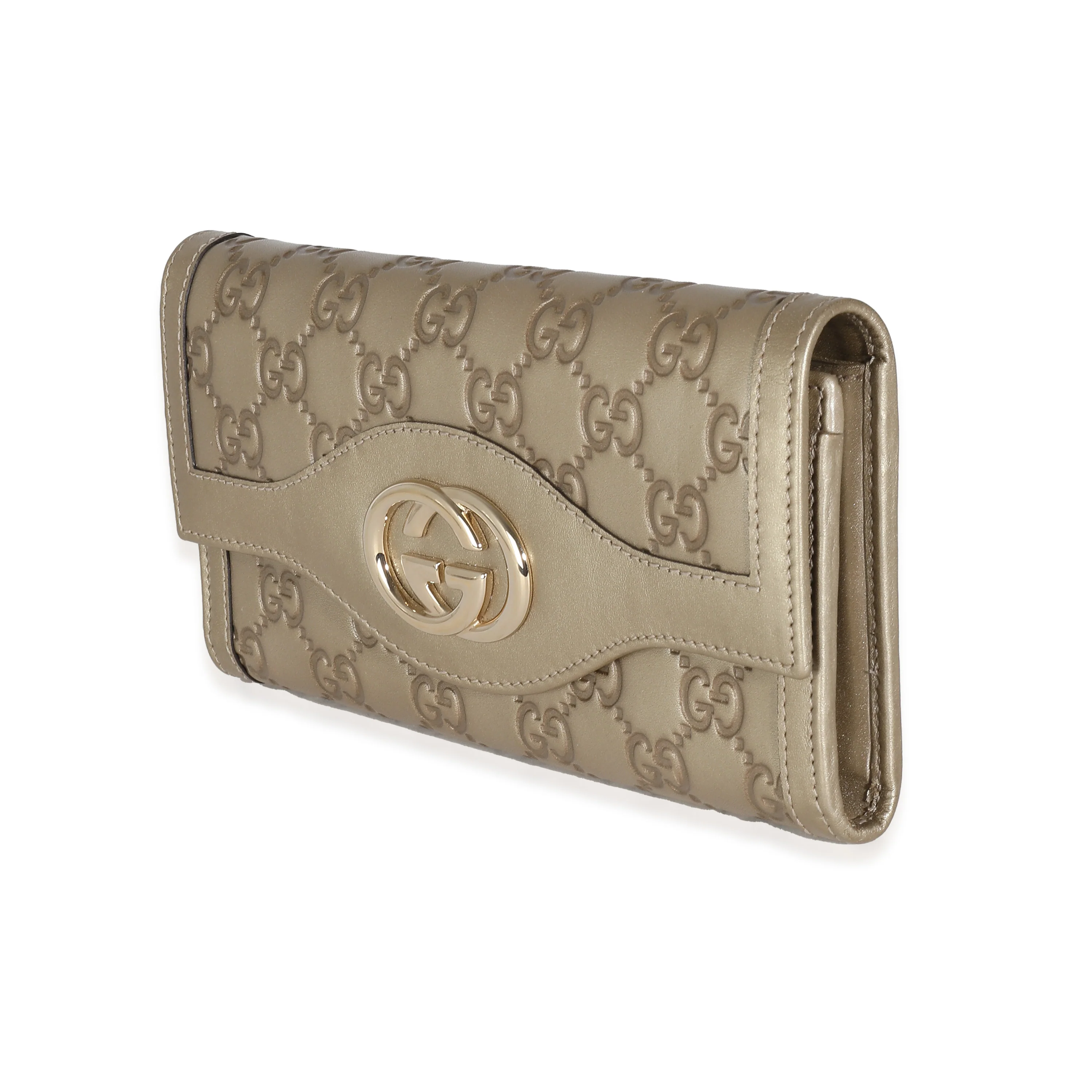 Gucci Champagne Guccissima Leather Sukey Continental Wallet - Image 2