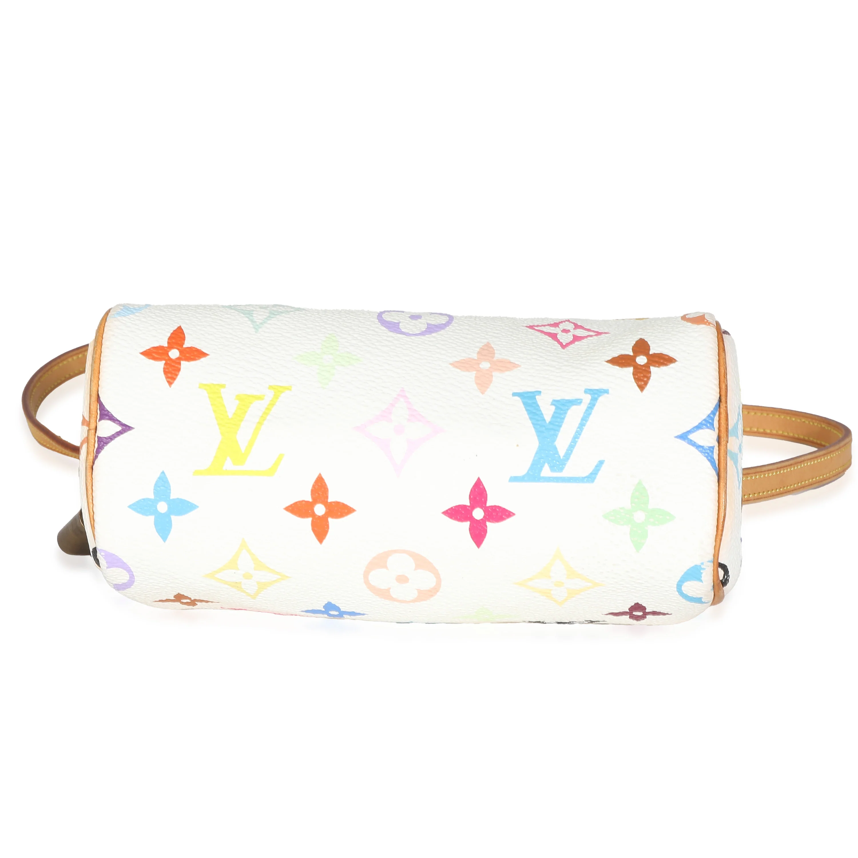 Louis Vuitton x Takashi Murakami White Multicolor Monogram Canvas Nano Speedy - Image 5