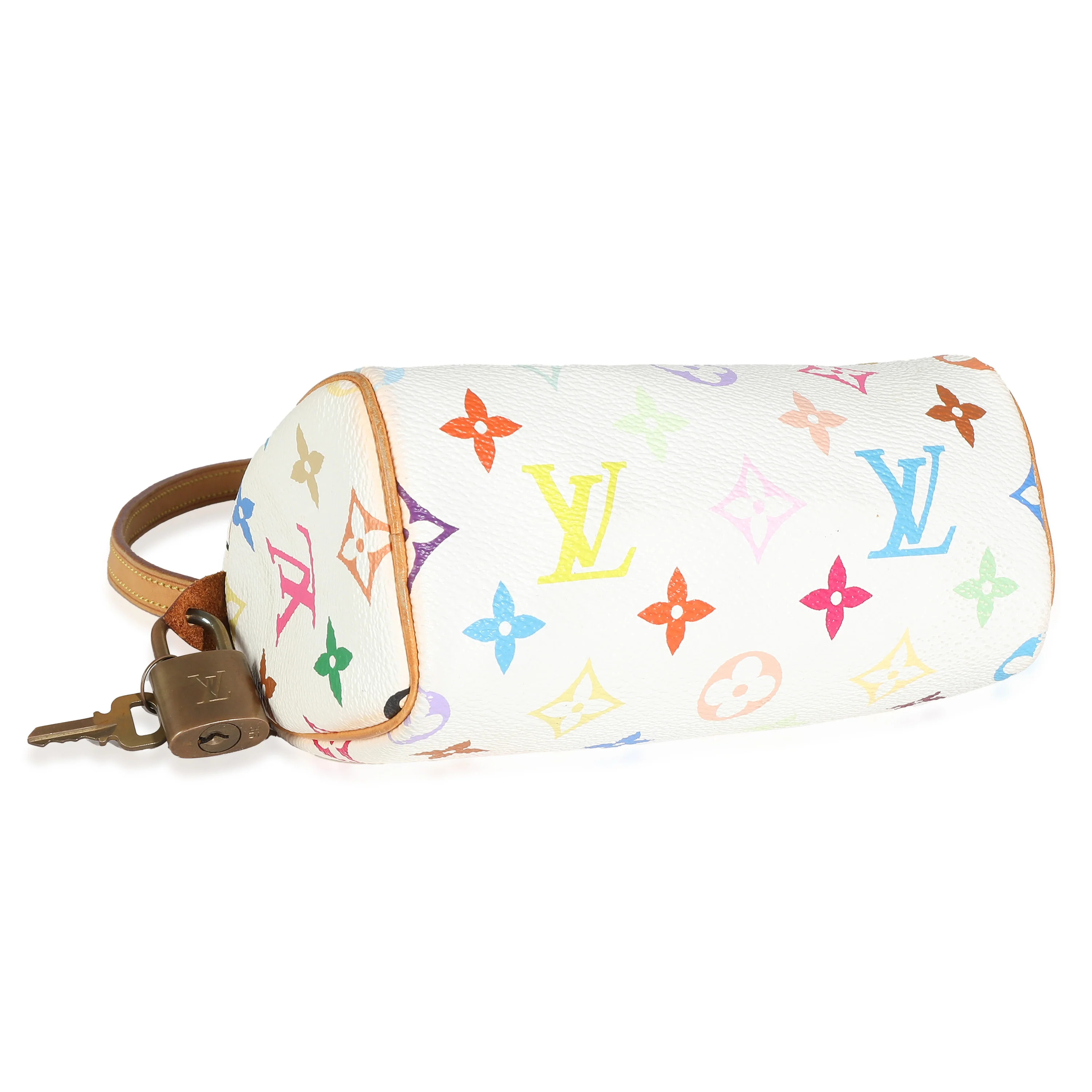 Louis Vuitton x Takashi Murakami White Multicolor Monogram Canvas Nano Speedy - Image 7
