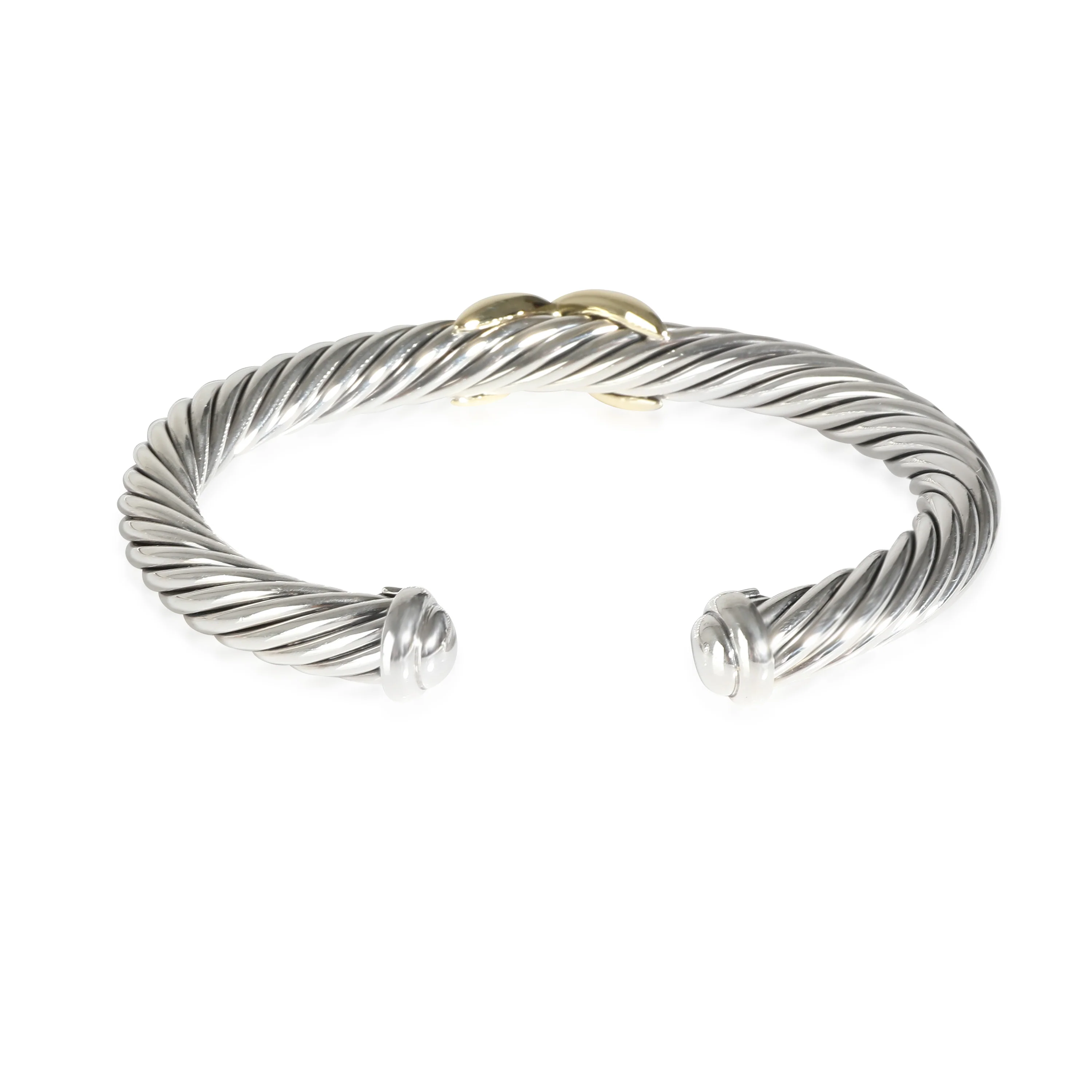 Cable Classic Bangle in 14K Yellow Gold/Sterling Silver - Image 3