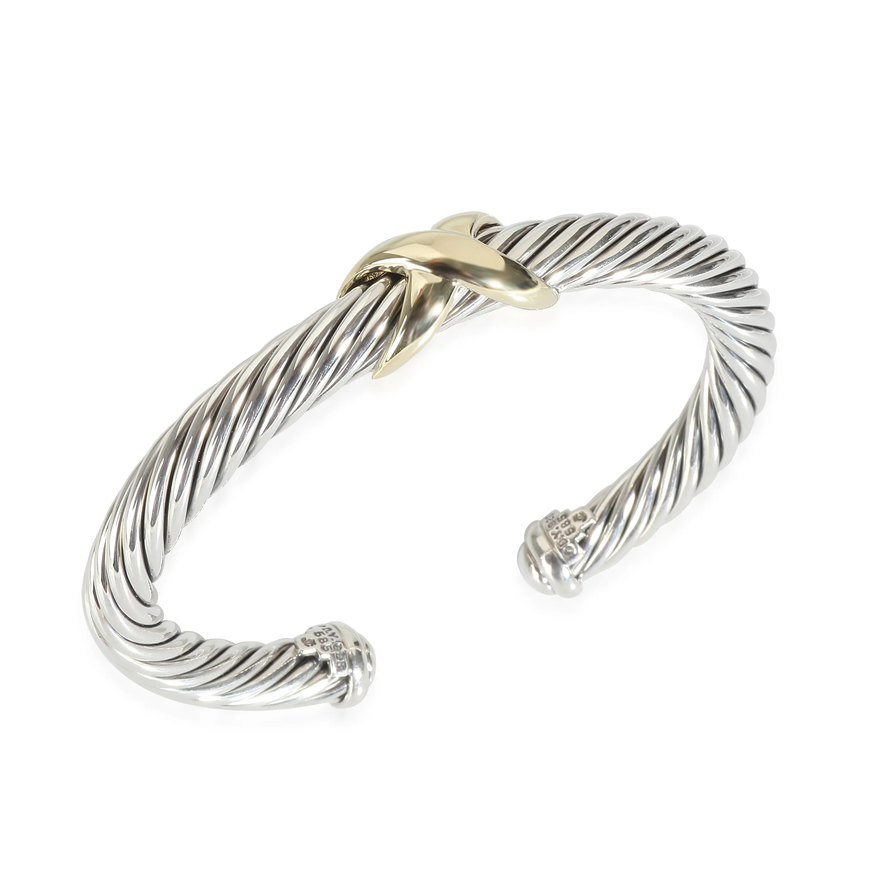 Cable Classic Bangle in 14K Yellow Gold/Sterling Silver - Image 4