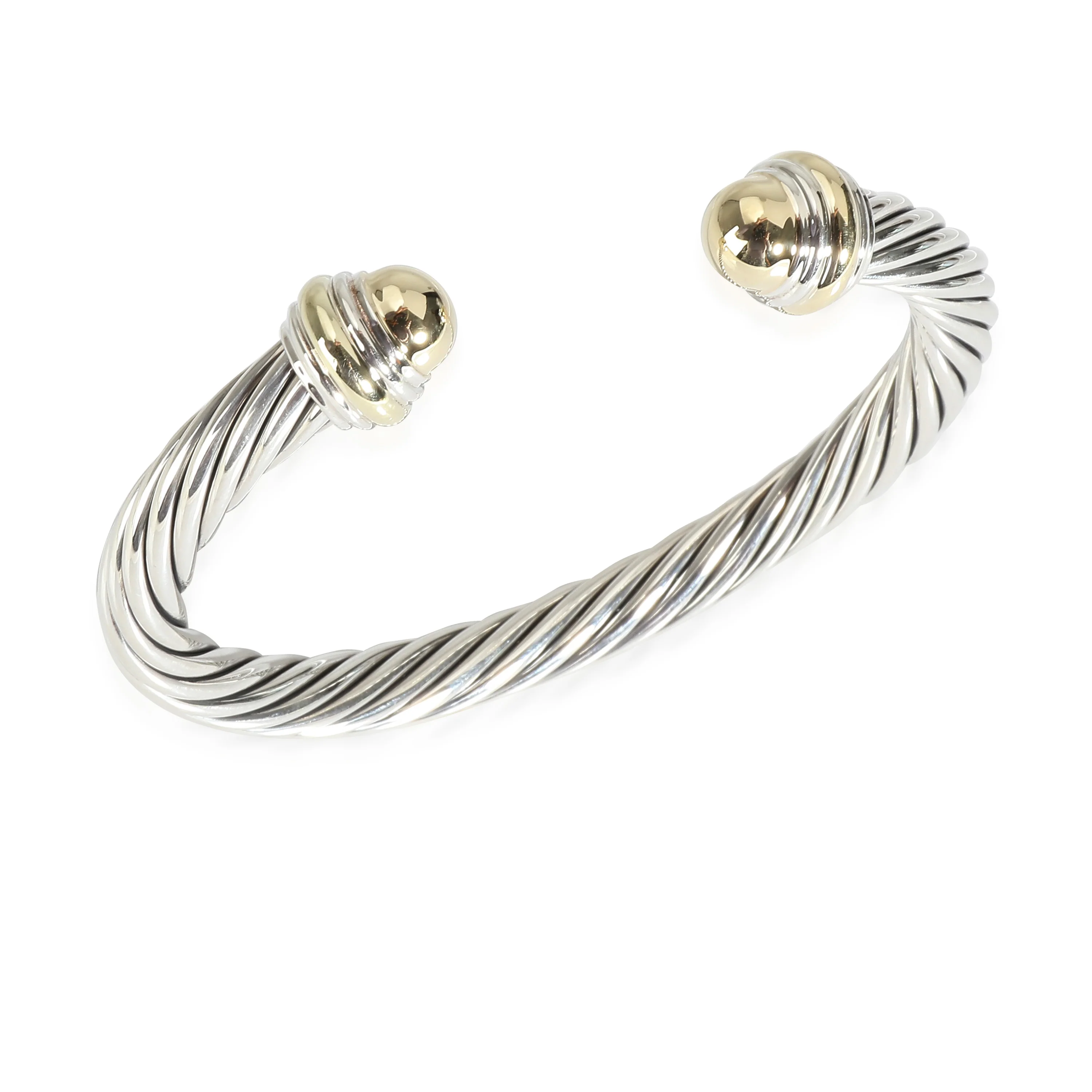 Cable Classic Bangle in 14K Yellow Gold/Sterling Silver - Image 6