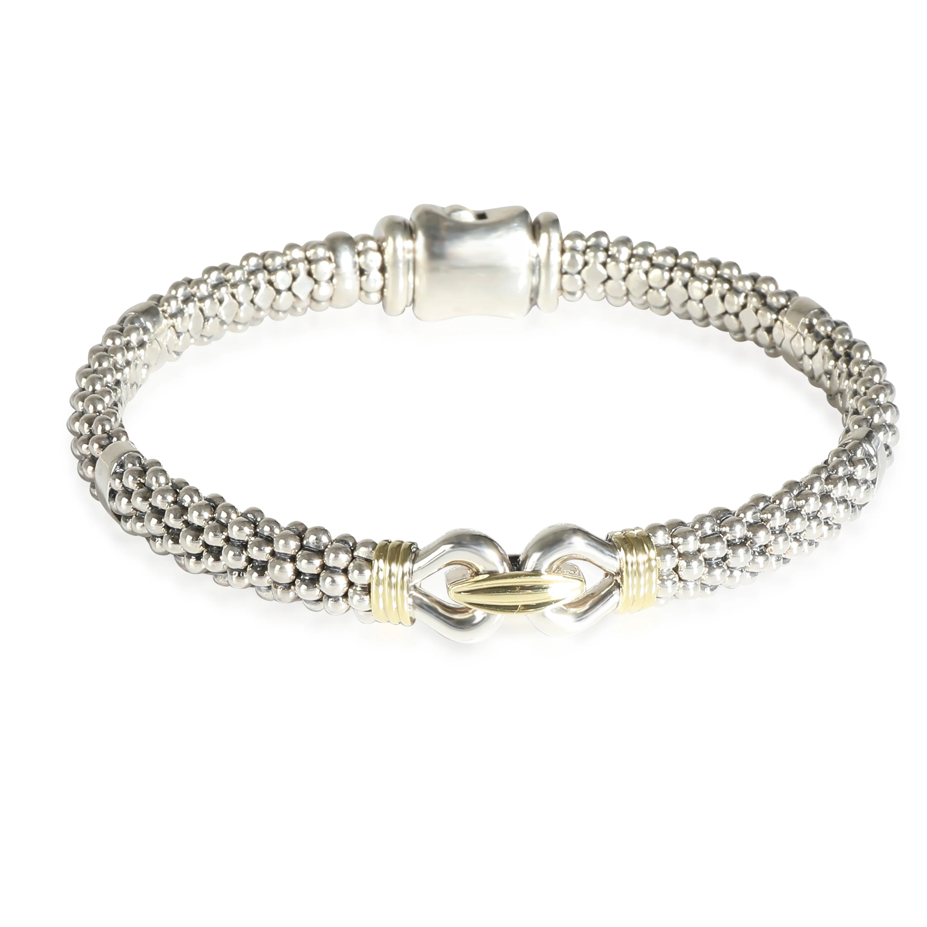 Caviar Buckle Bracelet in 18K Yellow Gold/Sterling Silver