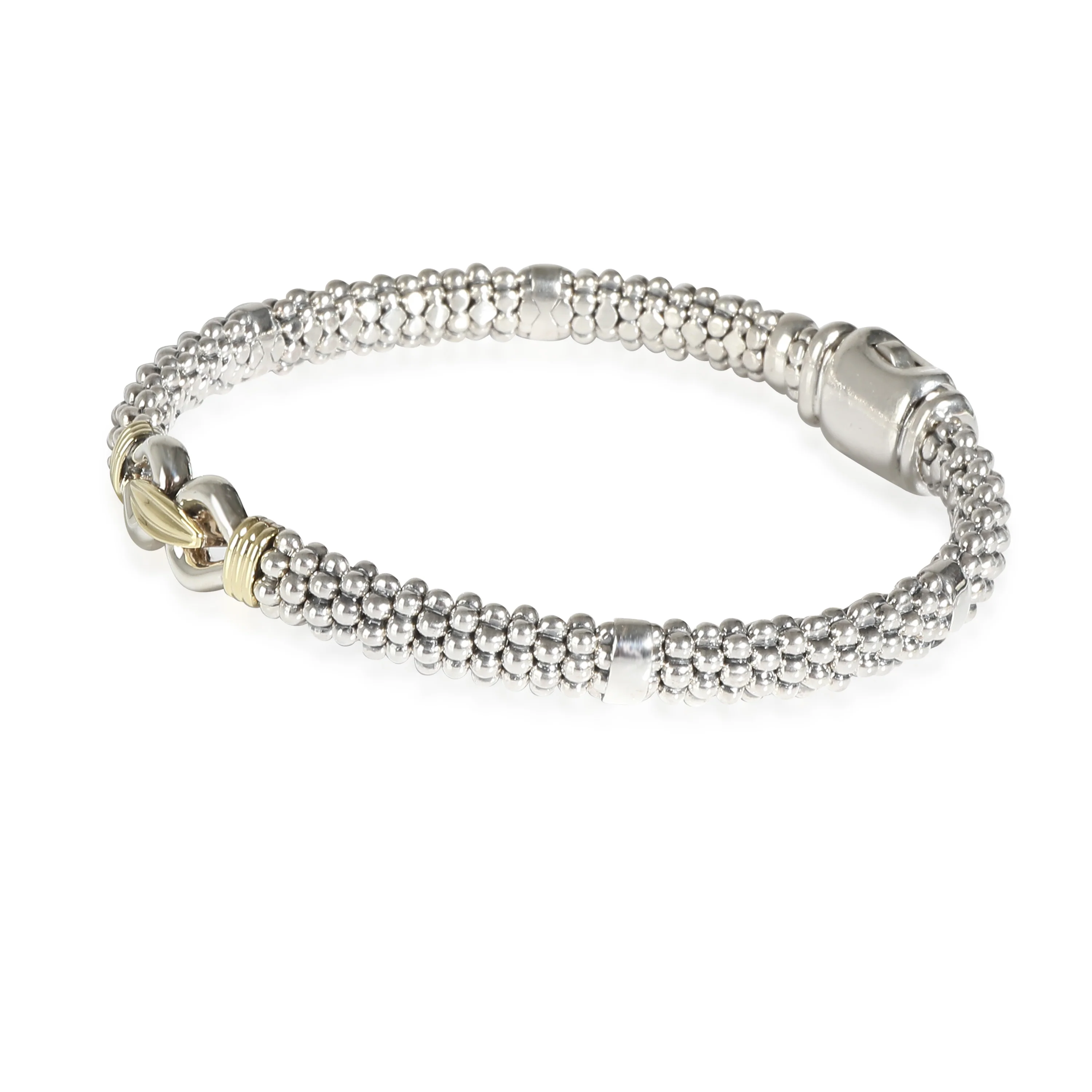 Caviar Buckle Bracelet in 18K Yellow Gold/Sterling Silver - Image 2
