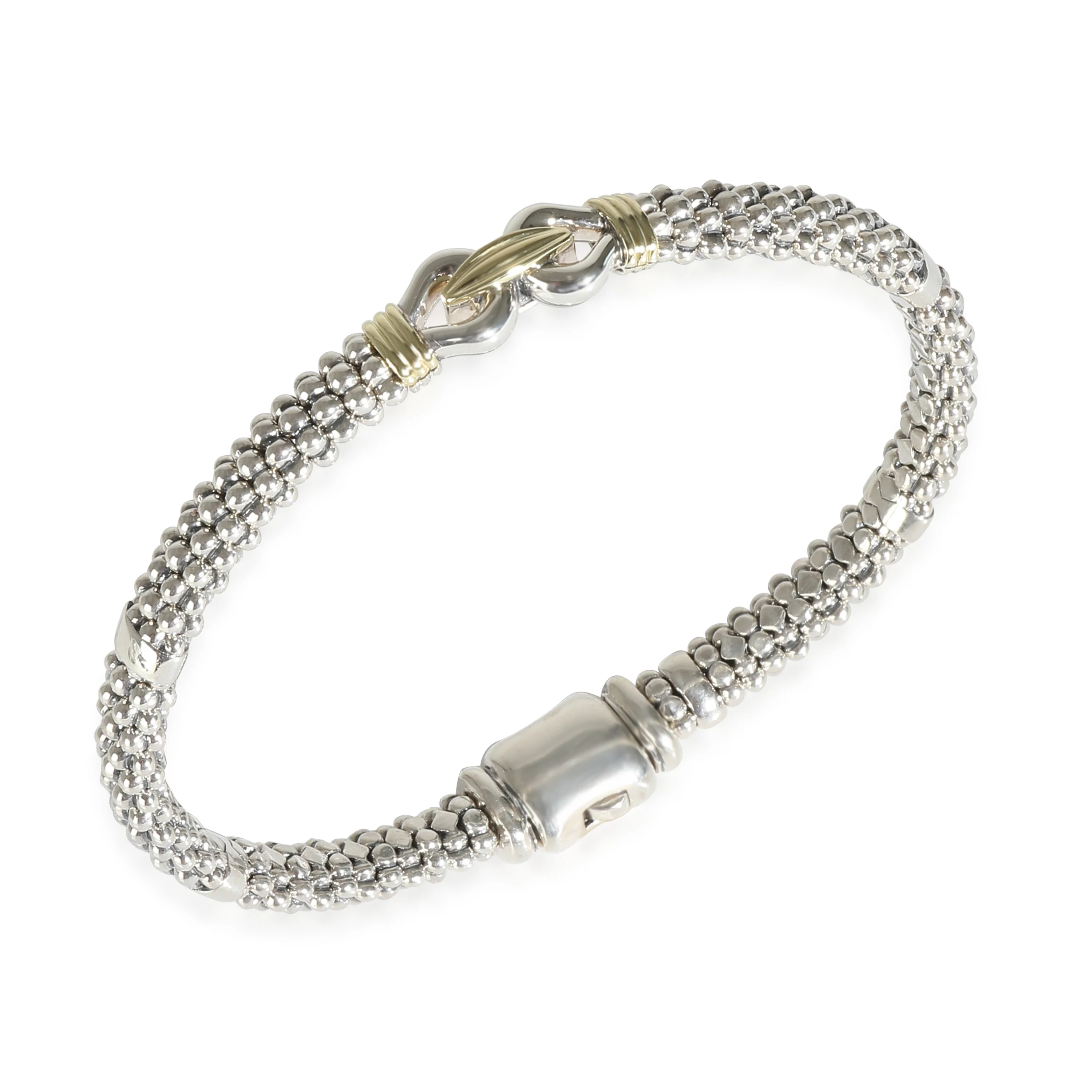 Caviar Buckle Bracelet in 18K Yellow Gold/Sterling Silver - Image 4