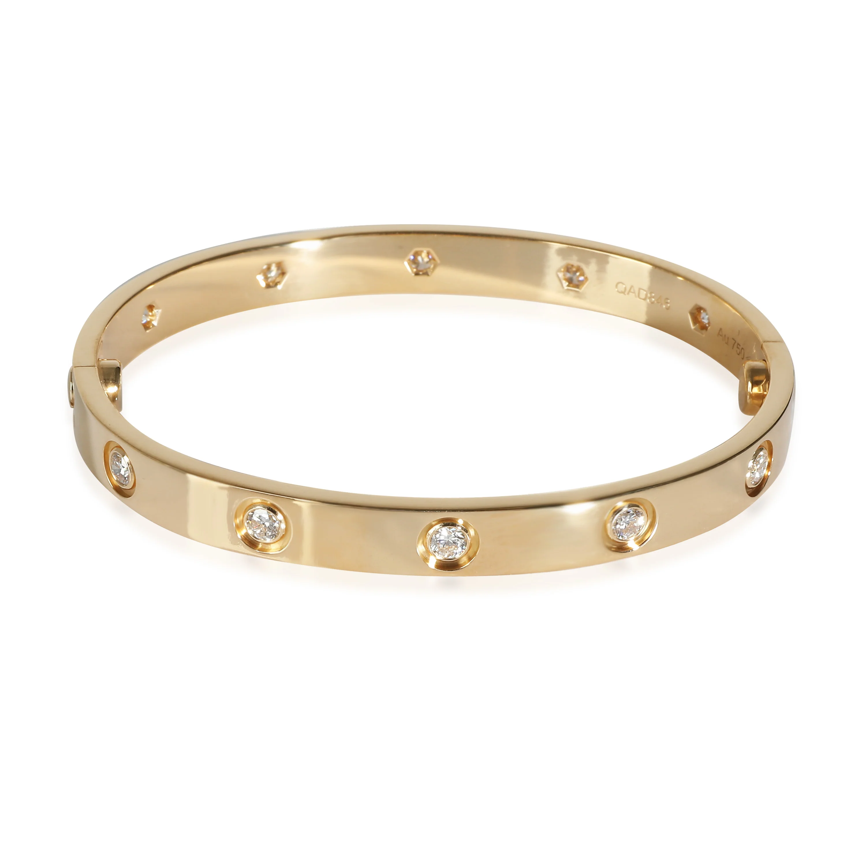 Love Bracelet, 10 Diamonds (Yellow Gold) - Image 3