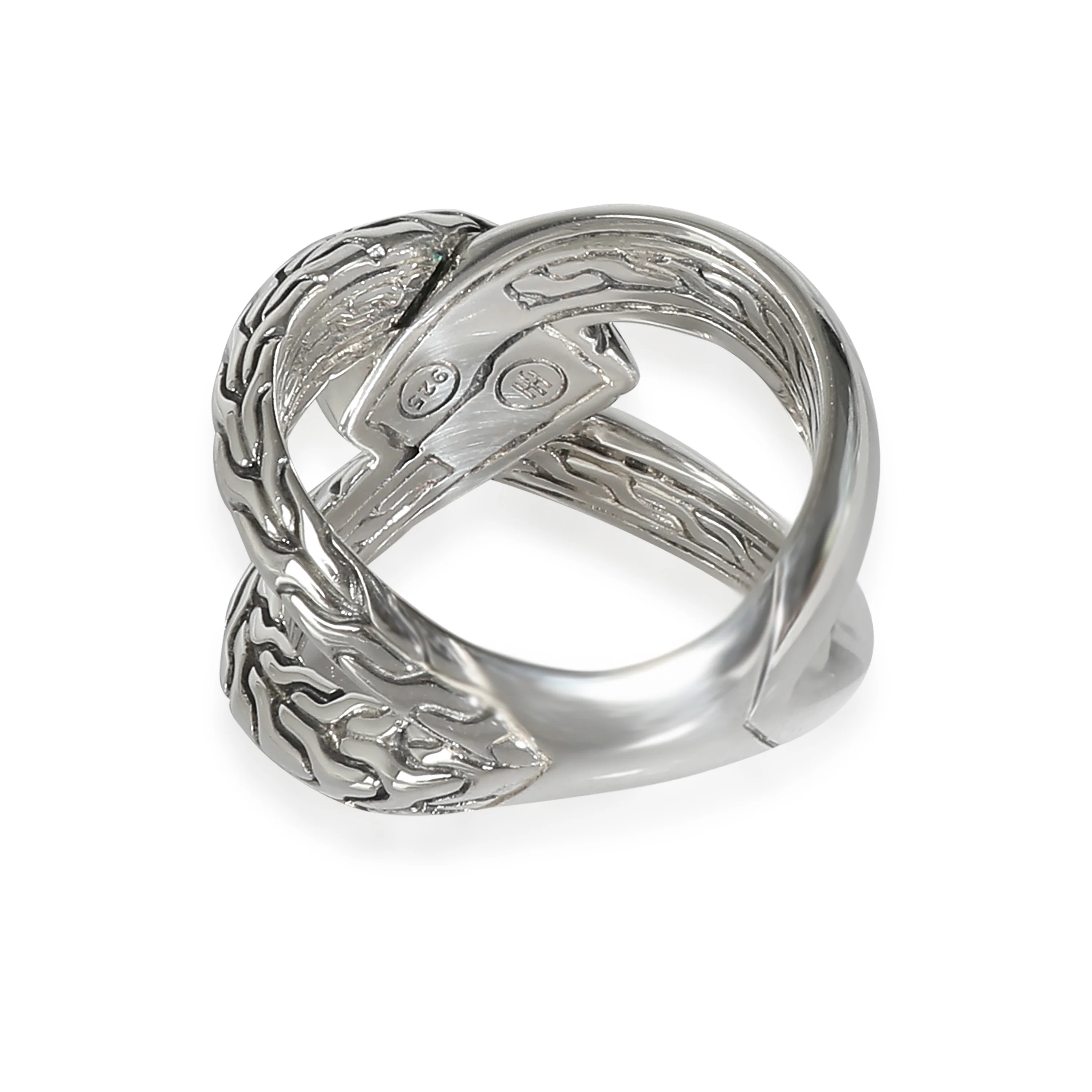 Classic Chain Knife Edge Ring  in Sterling Silver - Image 2