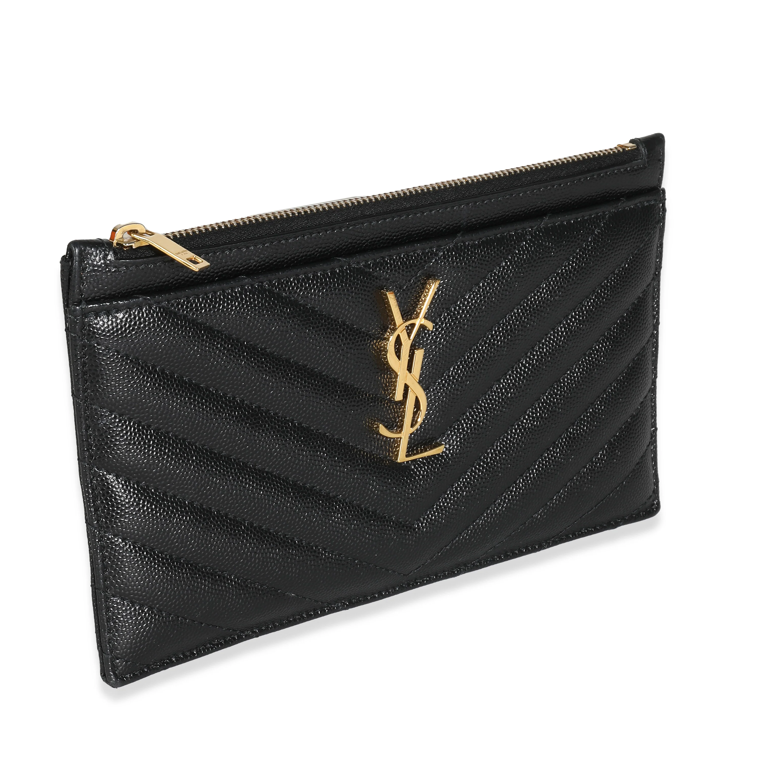 Saint Laurent Black Grain De Poudre Cassandre Pouch - Image 3