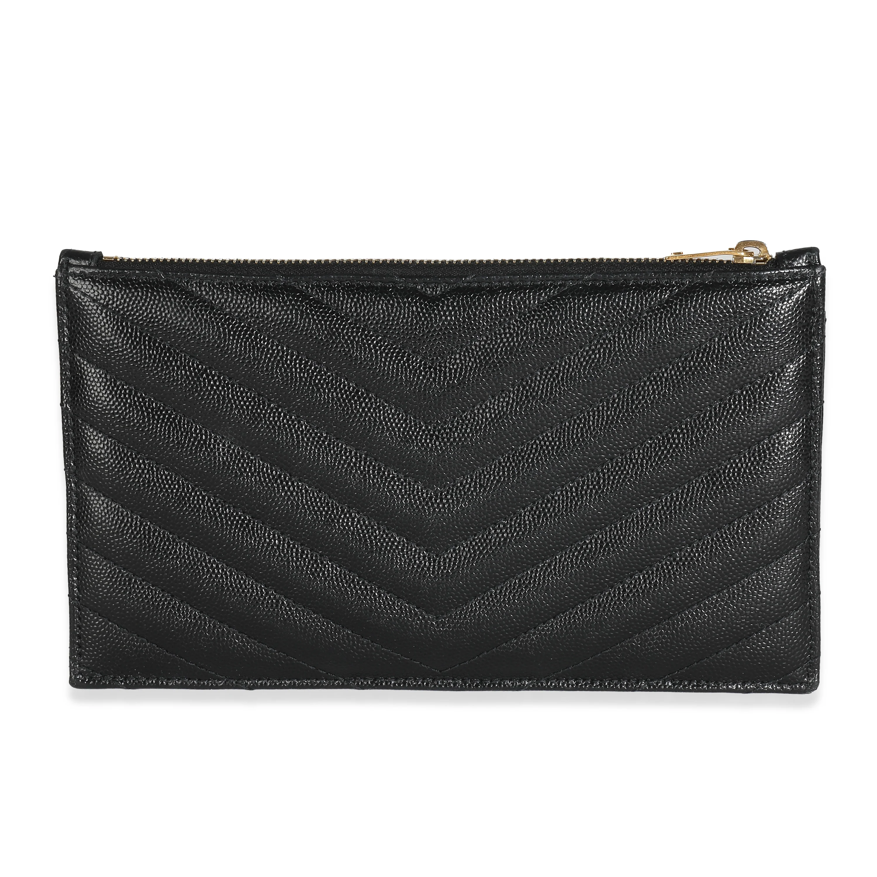 Saint Laurent Black Grain De Poudre Cassandre Pouch - Image 5