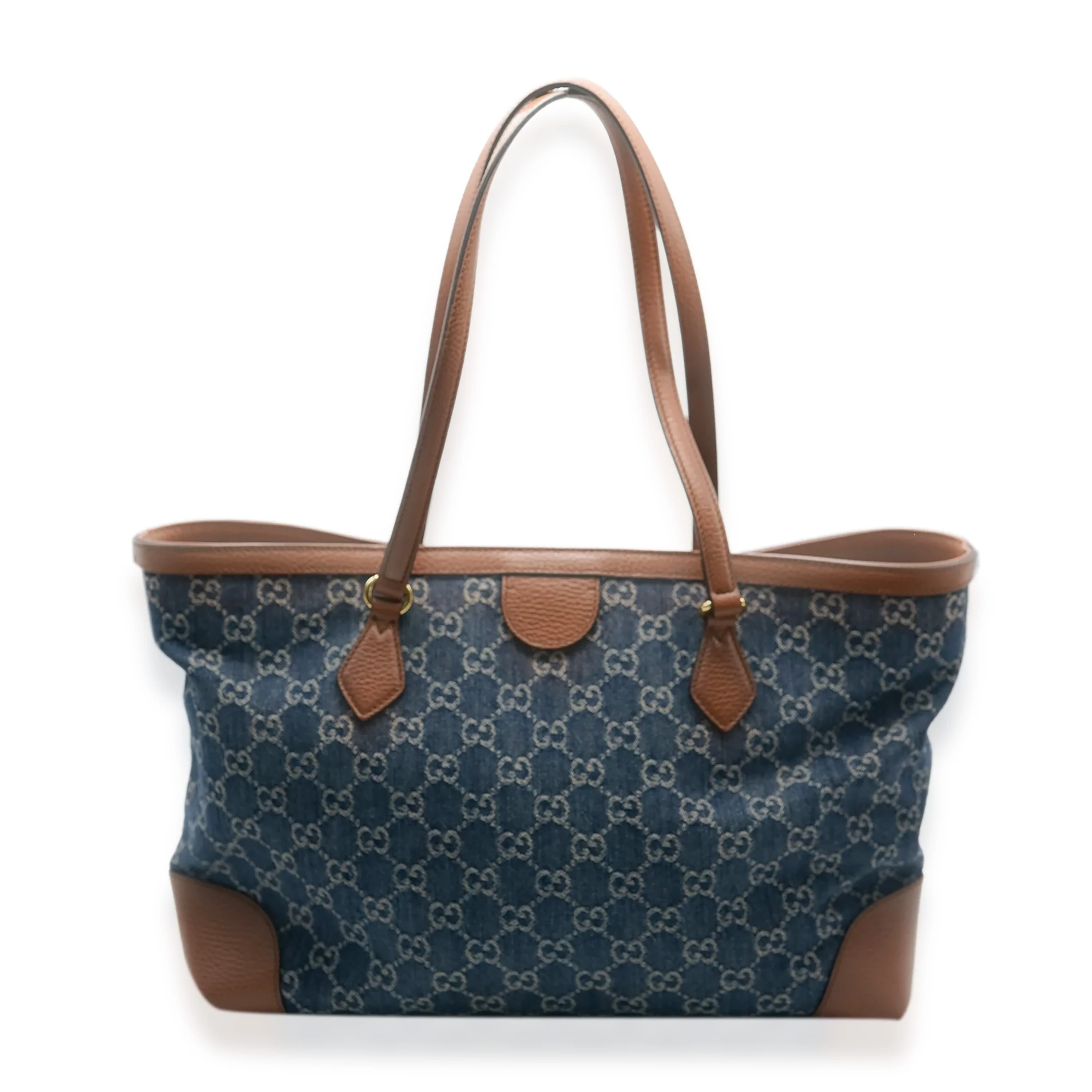 Blue Tea Cuir New Denim GG Medium Ophidia Shopping Tote - Image 4