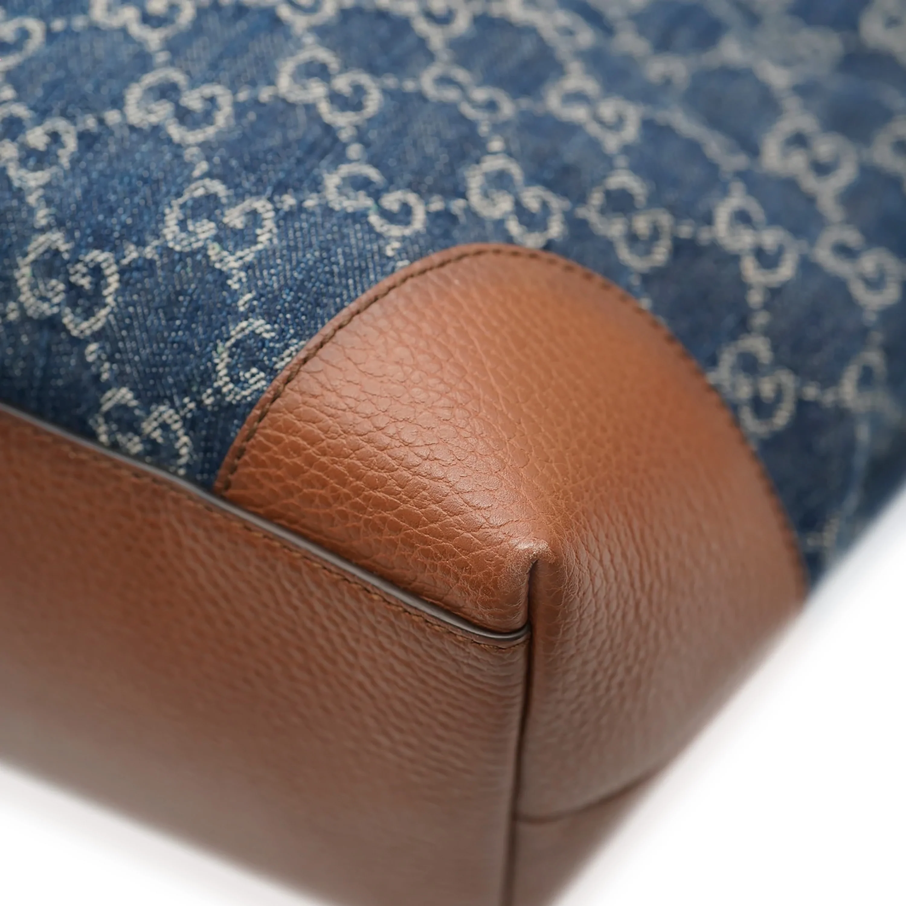 Blue Tea Cuir New Denim GG Medium Ophidia Shopping Tote - Image 6