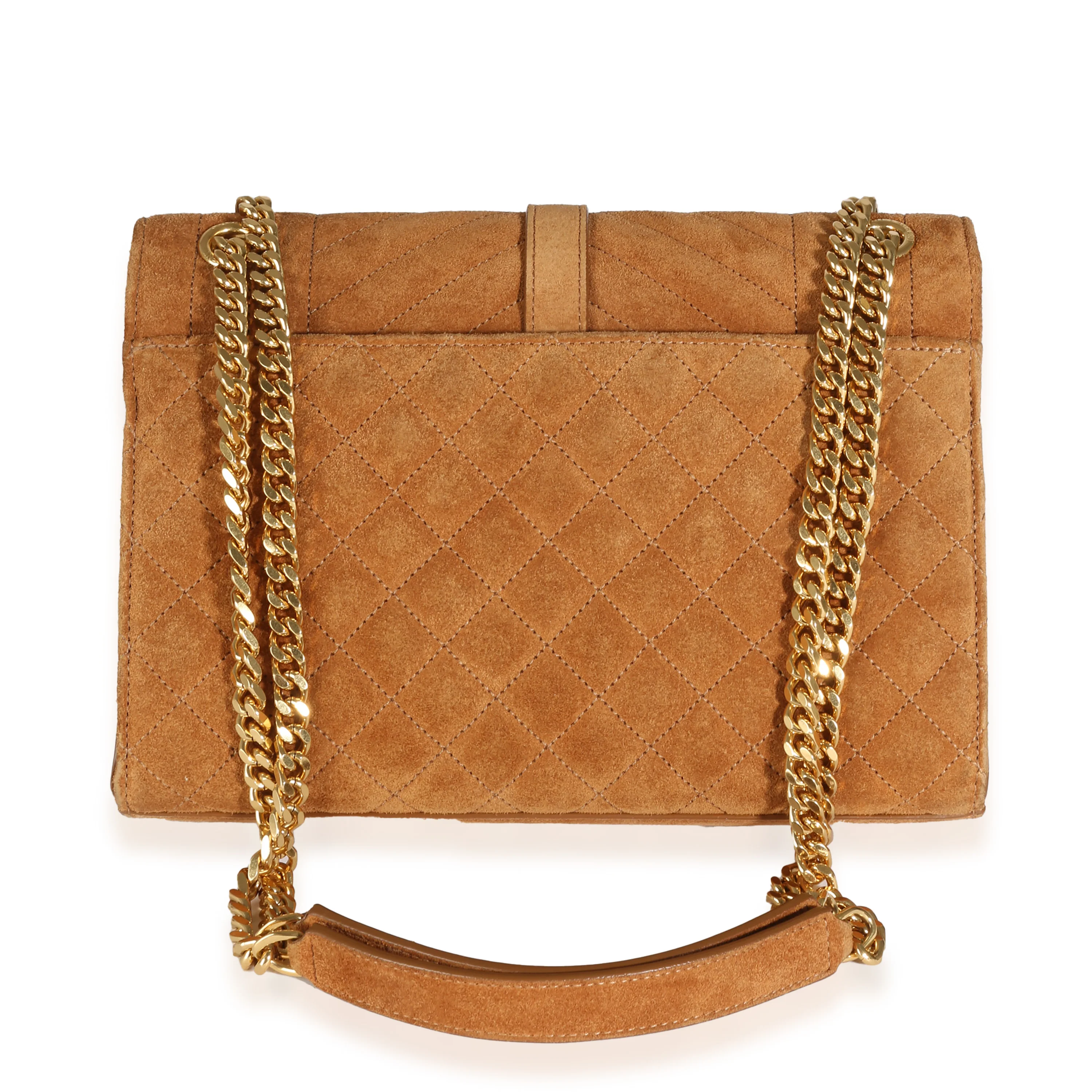 Tan Suede Mixed Triquilt Medium Monogram Envelope Flap Bag - Image 4