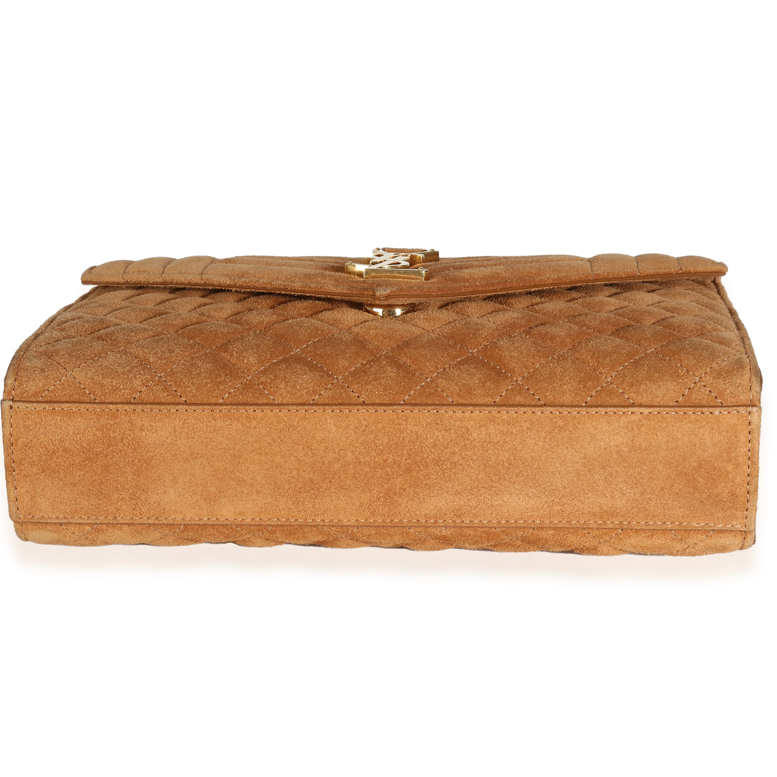 Tan Suede Mixed Triquilt Medium Monogram Envelope Flap Bag - Image 5
