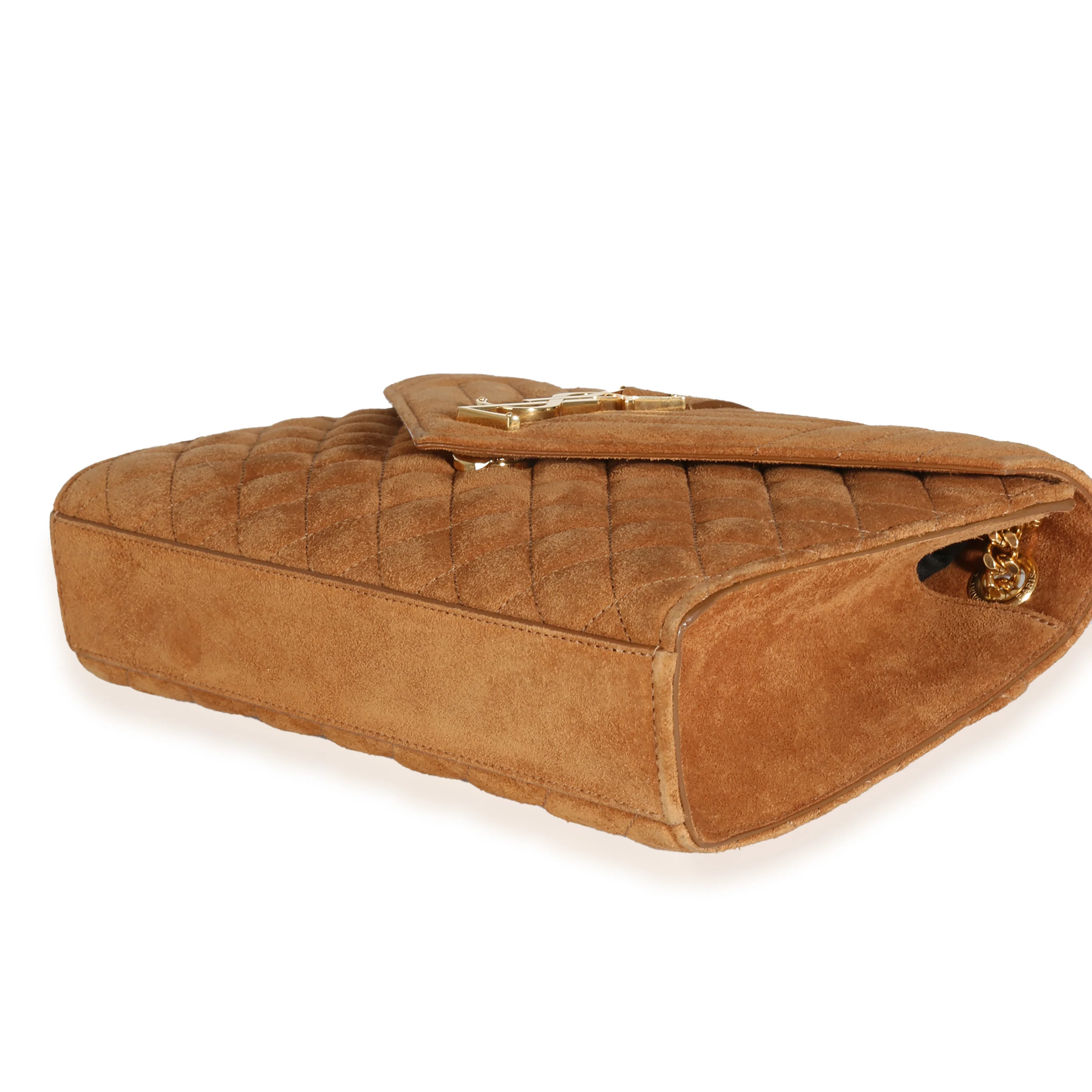 Tan Suede Mixed Triquilt Medium Monogram Envelope Flap Bag - Image 7