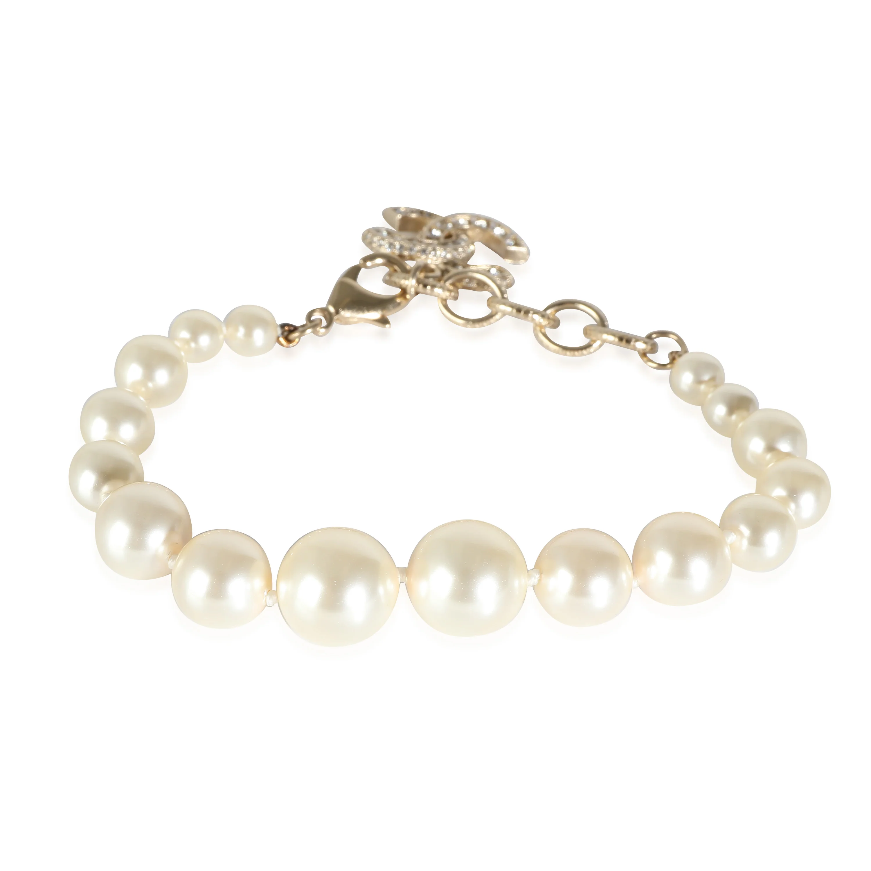 2022 Graduating Faux Pearl Bracelet With Strass CC Gold Plated - Image 3