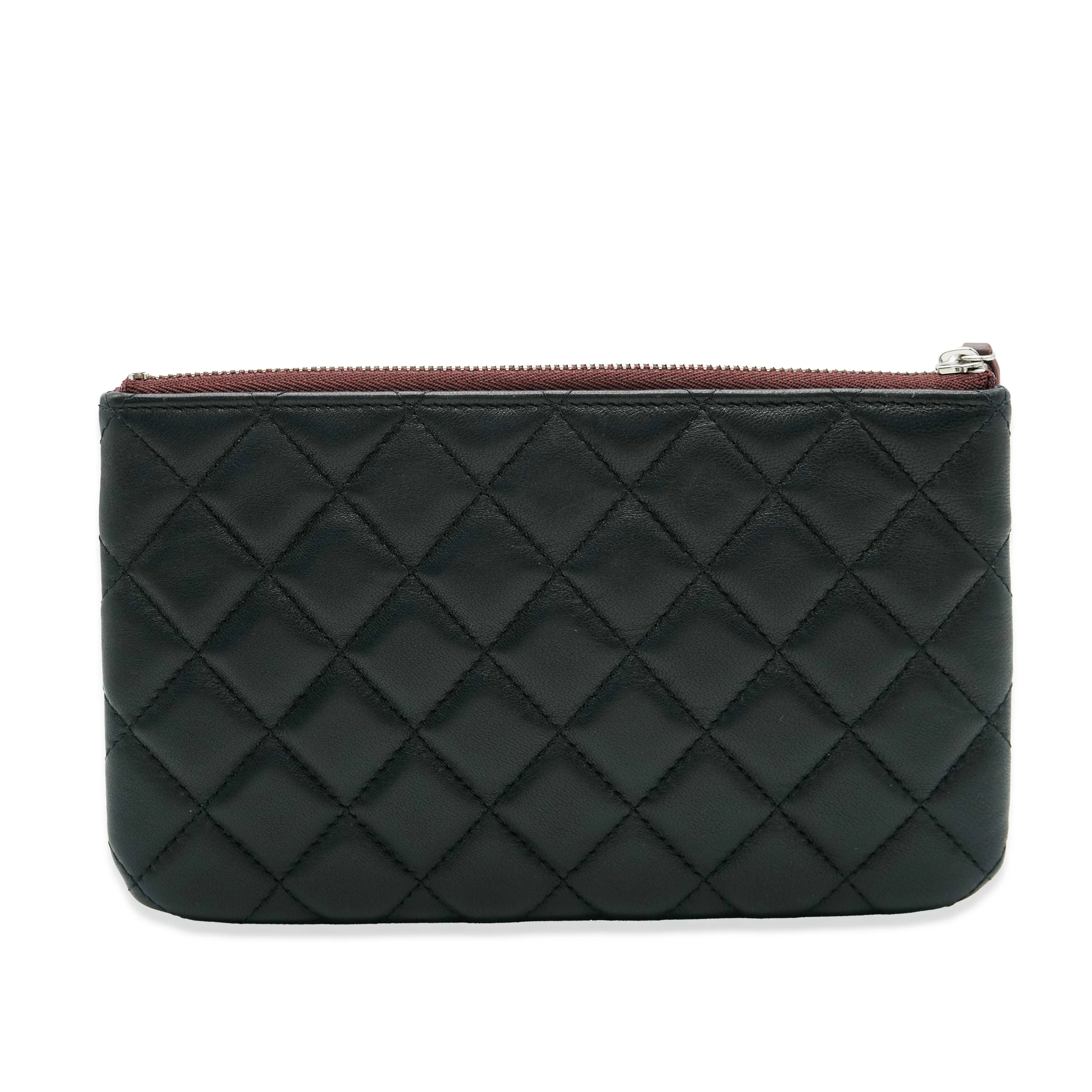 Chanel Black Quilted Lambskin Small O-Case Pouch - Image 2