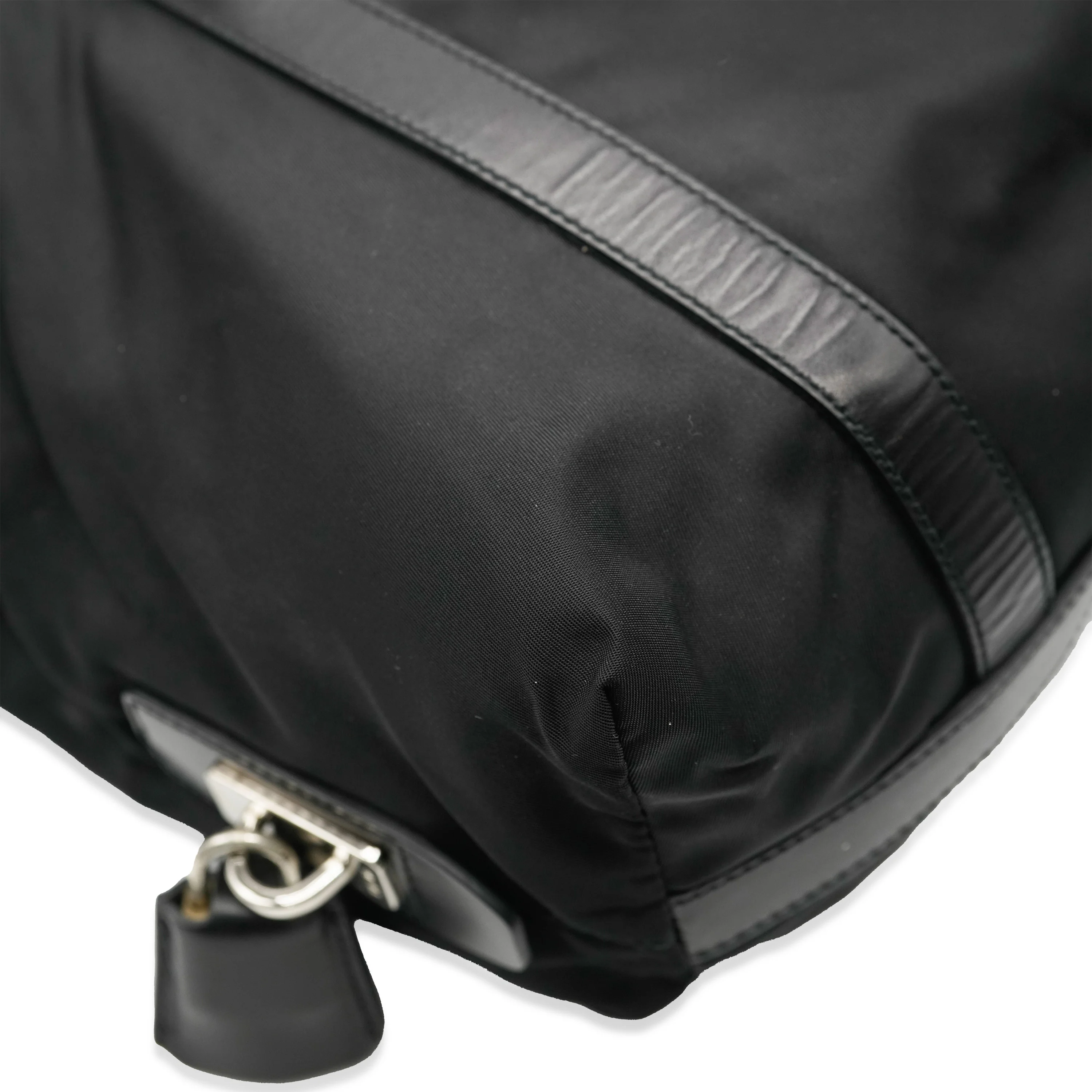 Black Nylon Tessuto Small Shopper Tote - Image 7