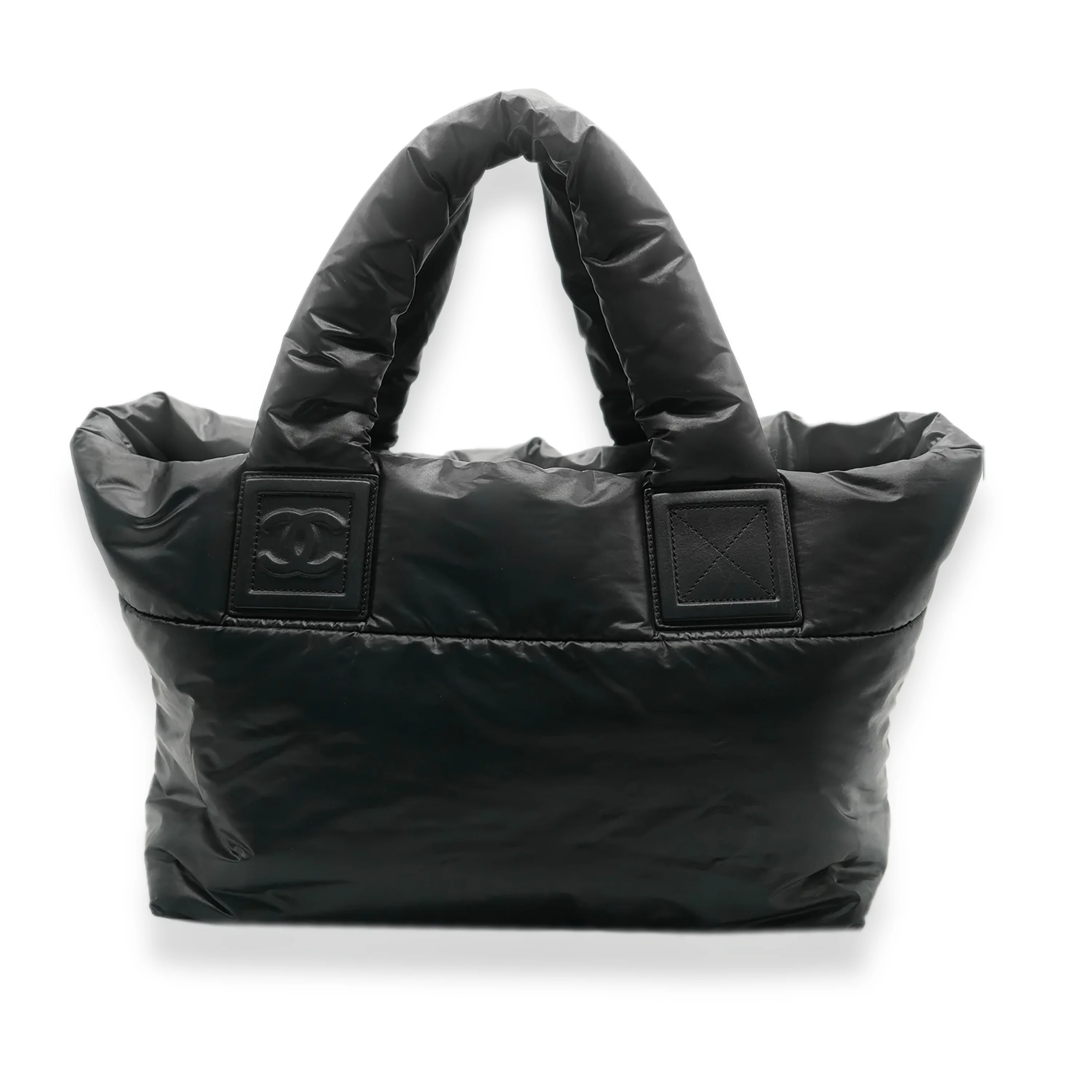 Black Quilted Nylon Small Reversible Coco Cocoon Tote - Image 3
