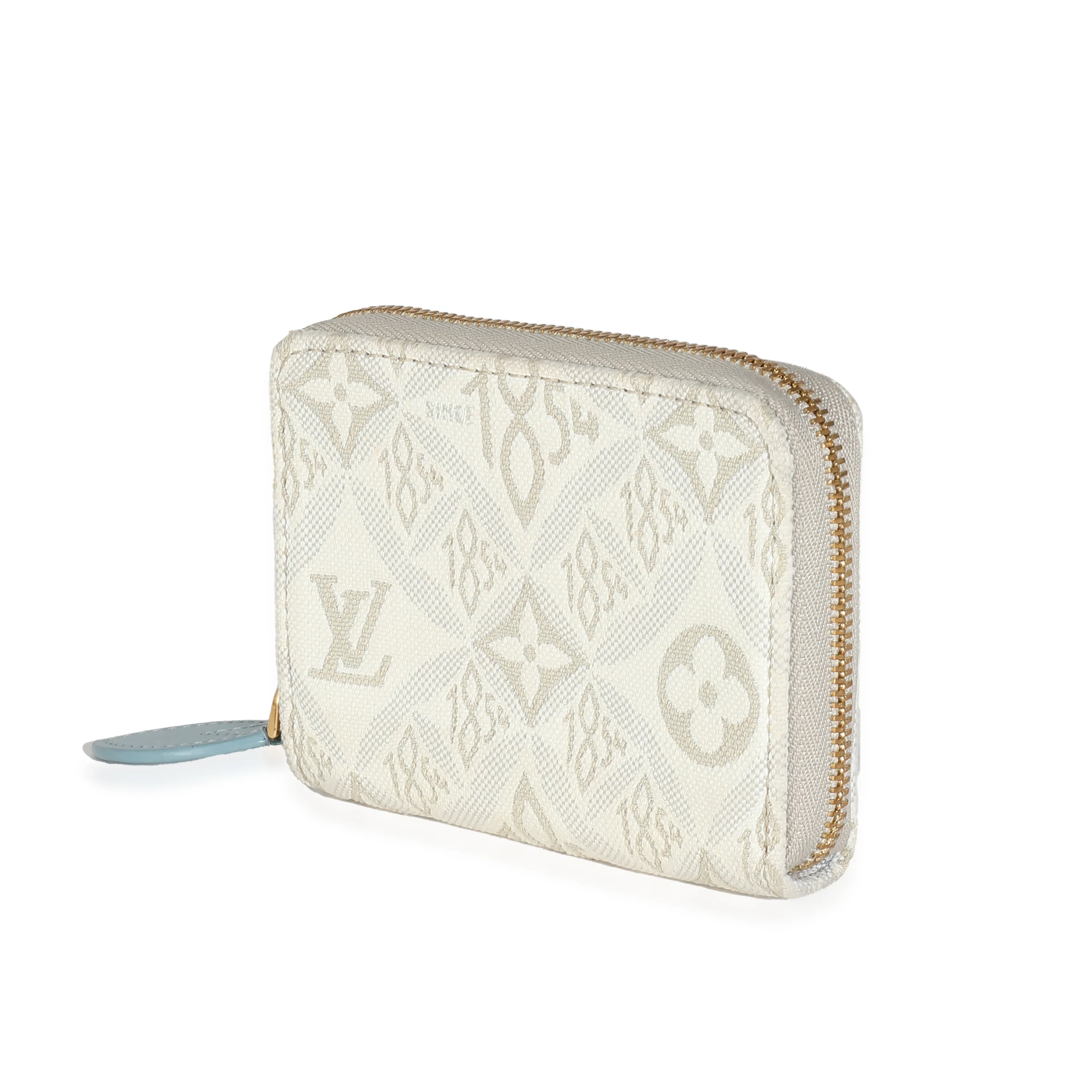 Louis Vuitton Beige White Jacquard Since 1854 Zippy Coin Purse - Image 2
