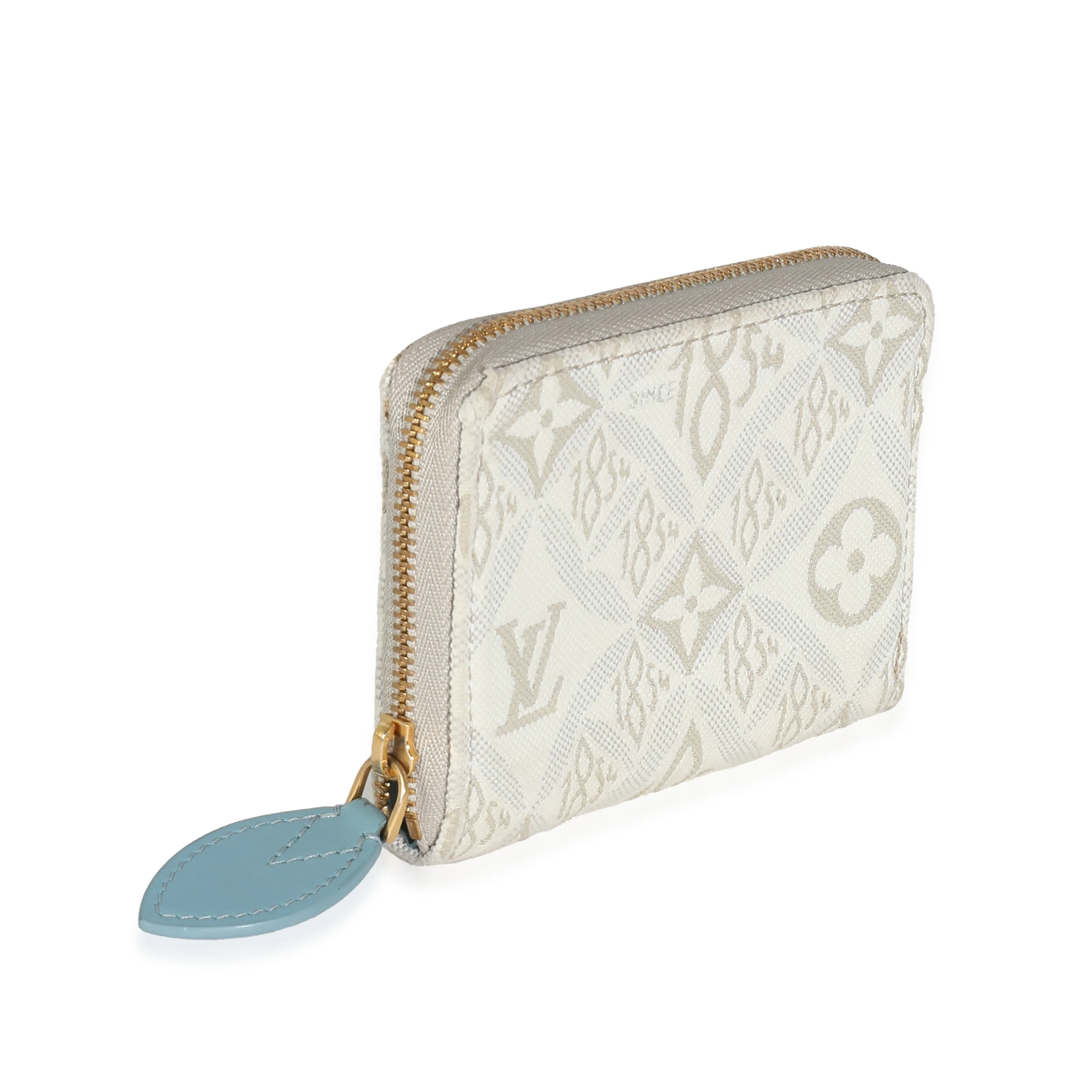 Louis Vuitton Beige White Jacquard Since 1854 Zippy Coin Purse - Image 3