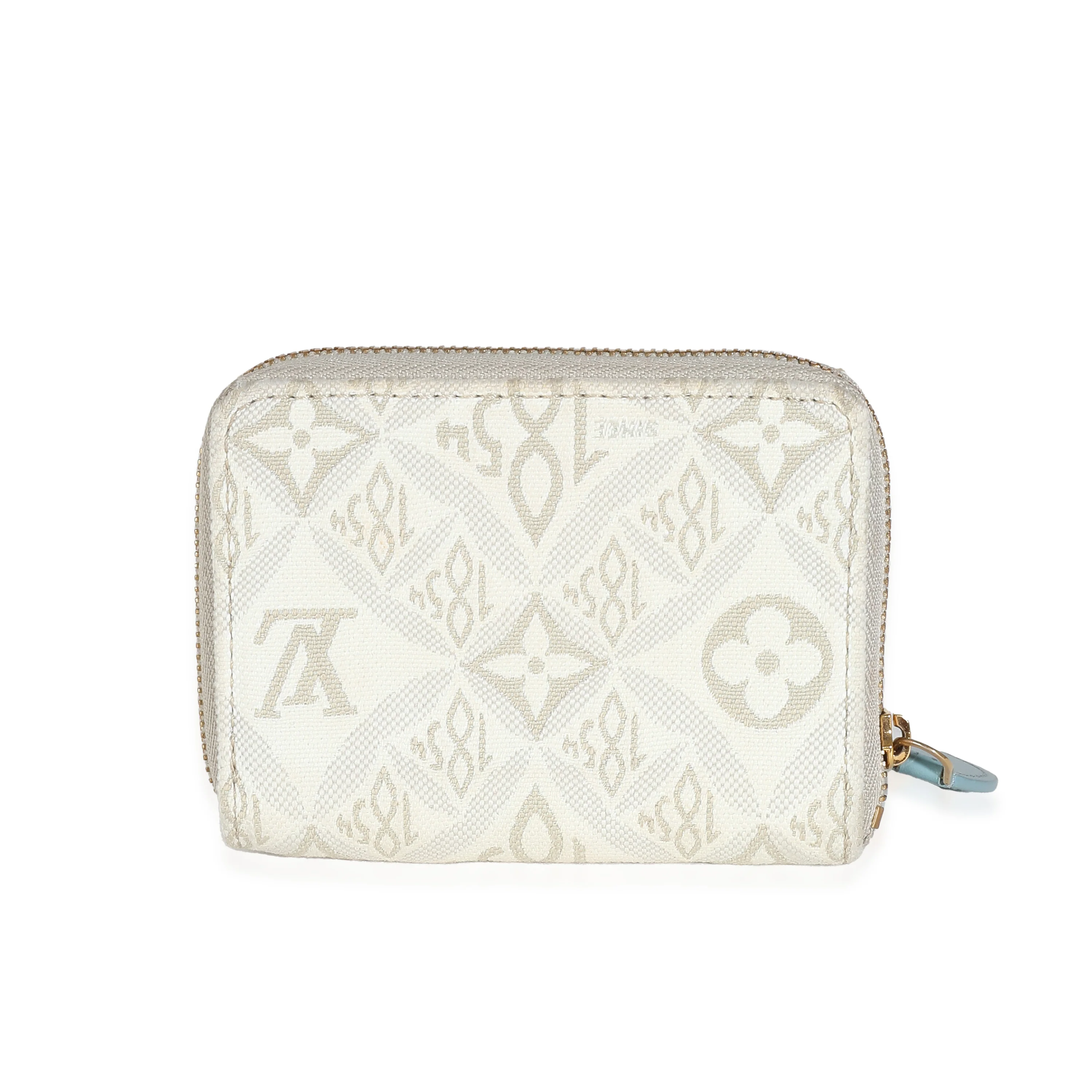 Louis Vuitton Beige White Jacquard Since 1854 Zippy Coin Purse - Image 5