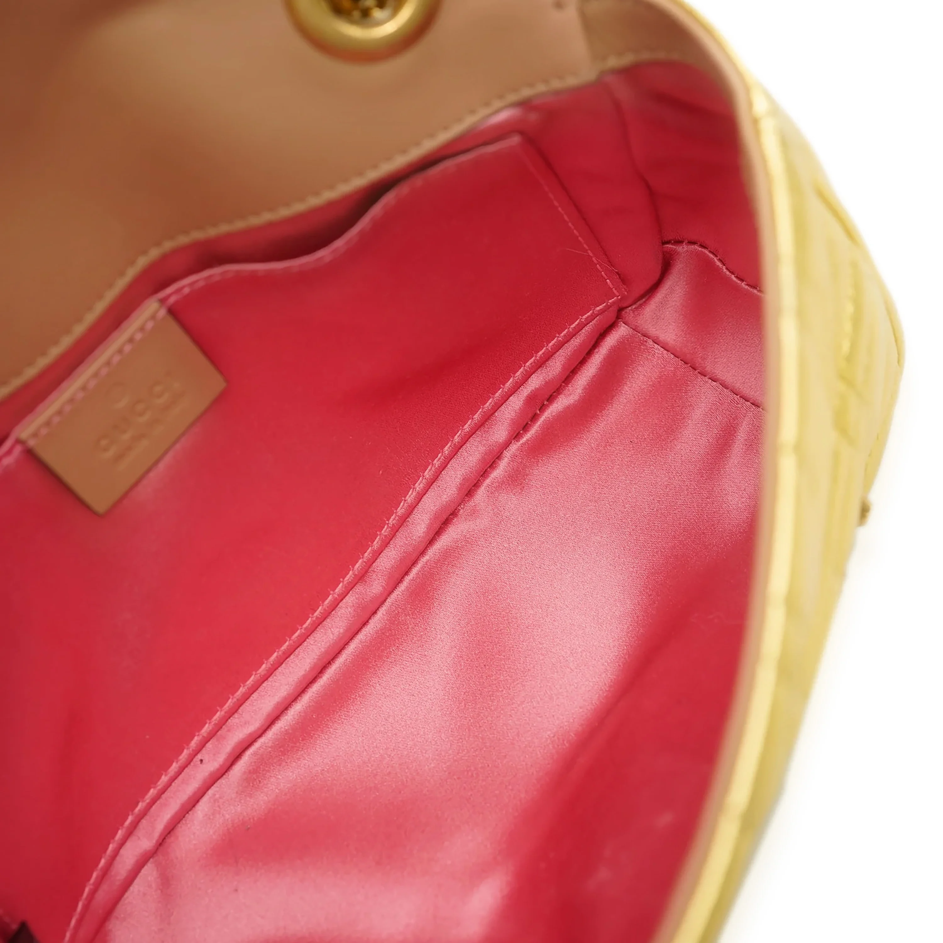 Metallic Gold Calfskin Studded Pearly GG Marmont Bag - Image 8