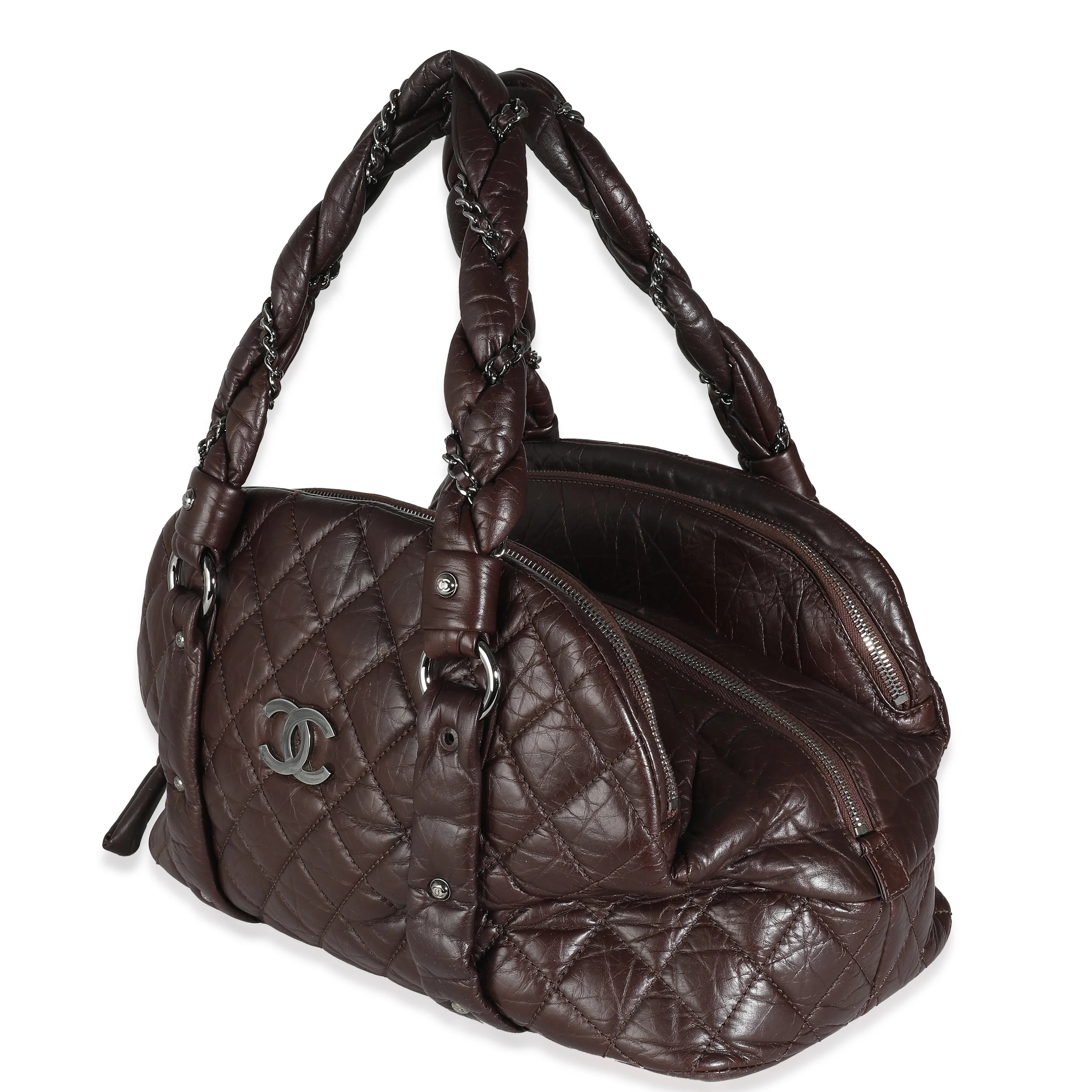 Brown Aged Calfskin Lady Braid Bowler - Image 2