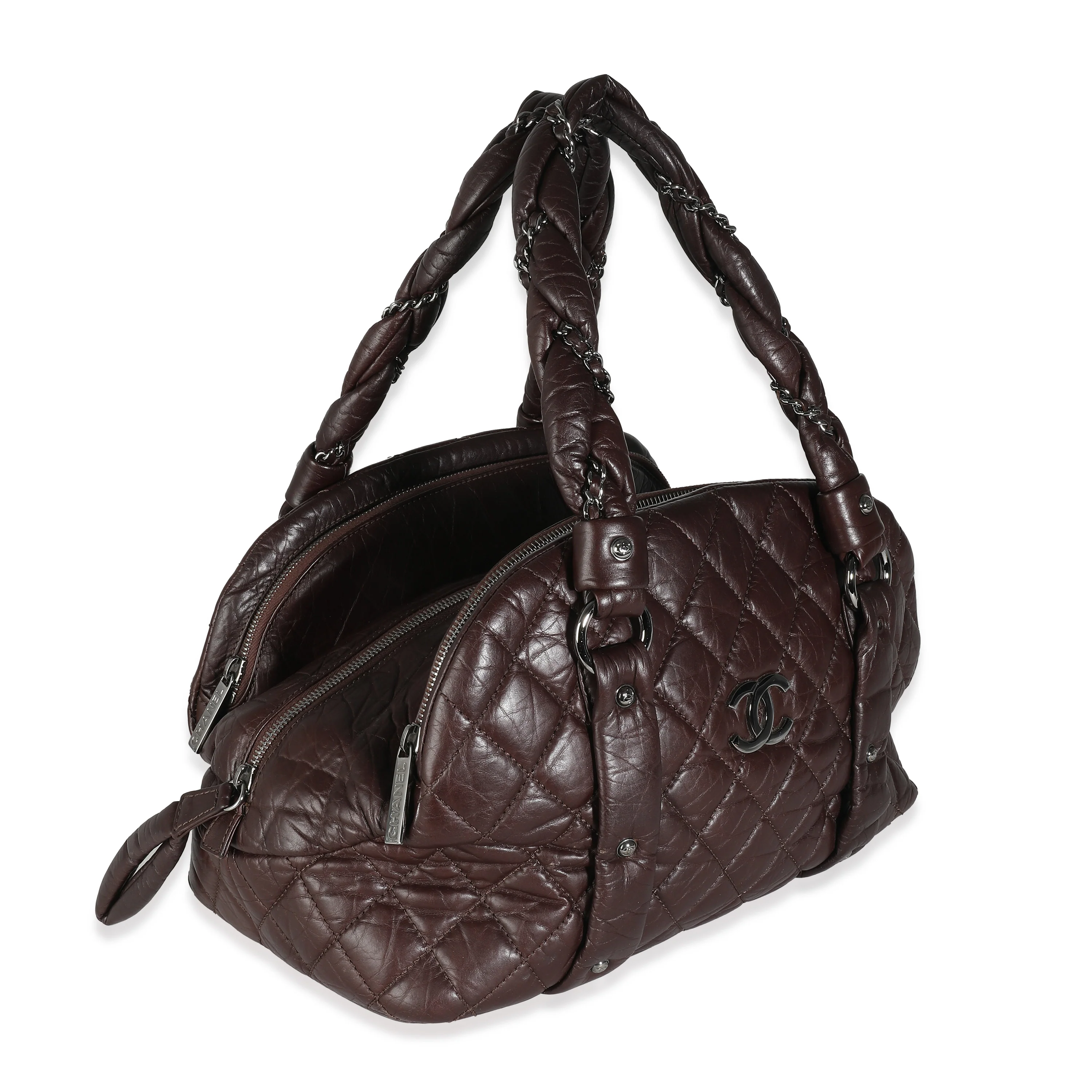 Brown Aged Calfskin Lady Braid Bowler - Image 3