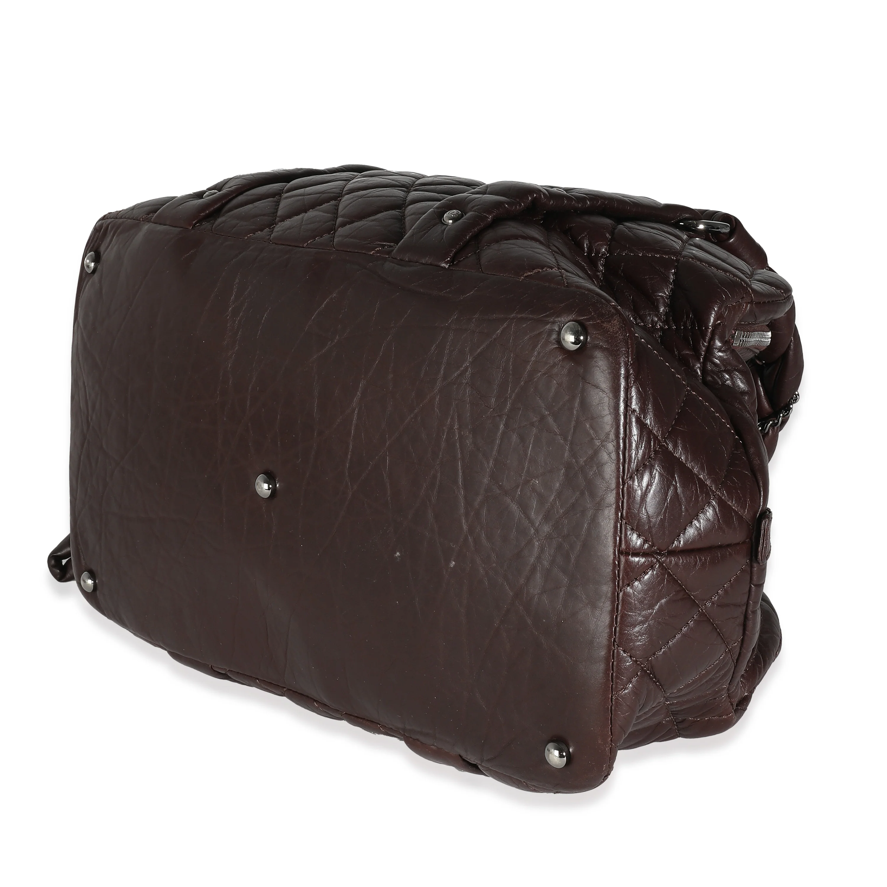 Brown Aged Calfskin Lady Braid Bowler - Image 5