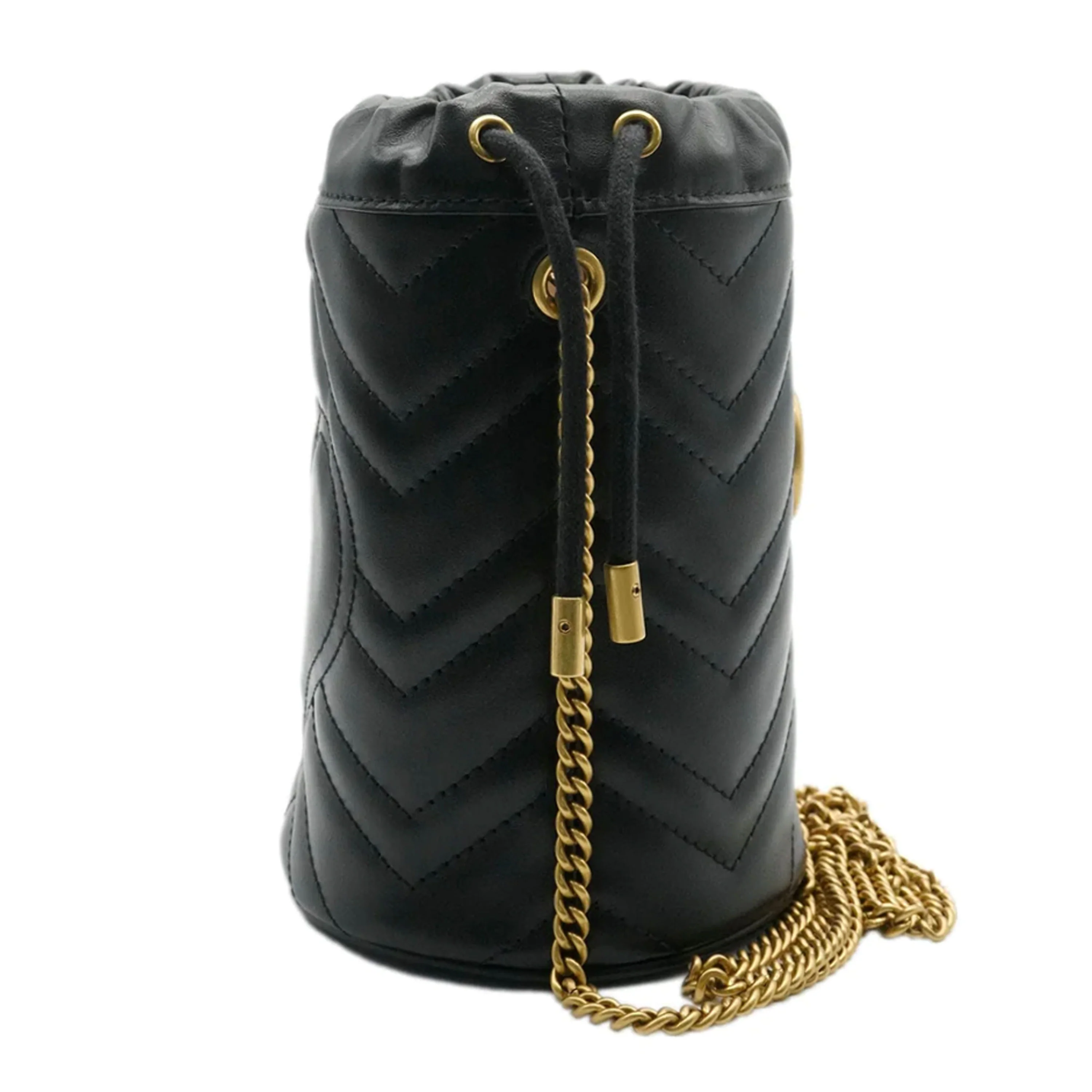 Black Calfskin Matelasse Mini GG Marmont 2.0 Bucket Bag - Image 2