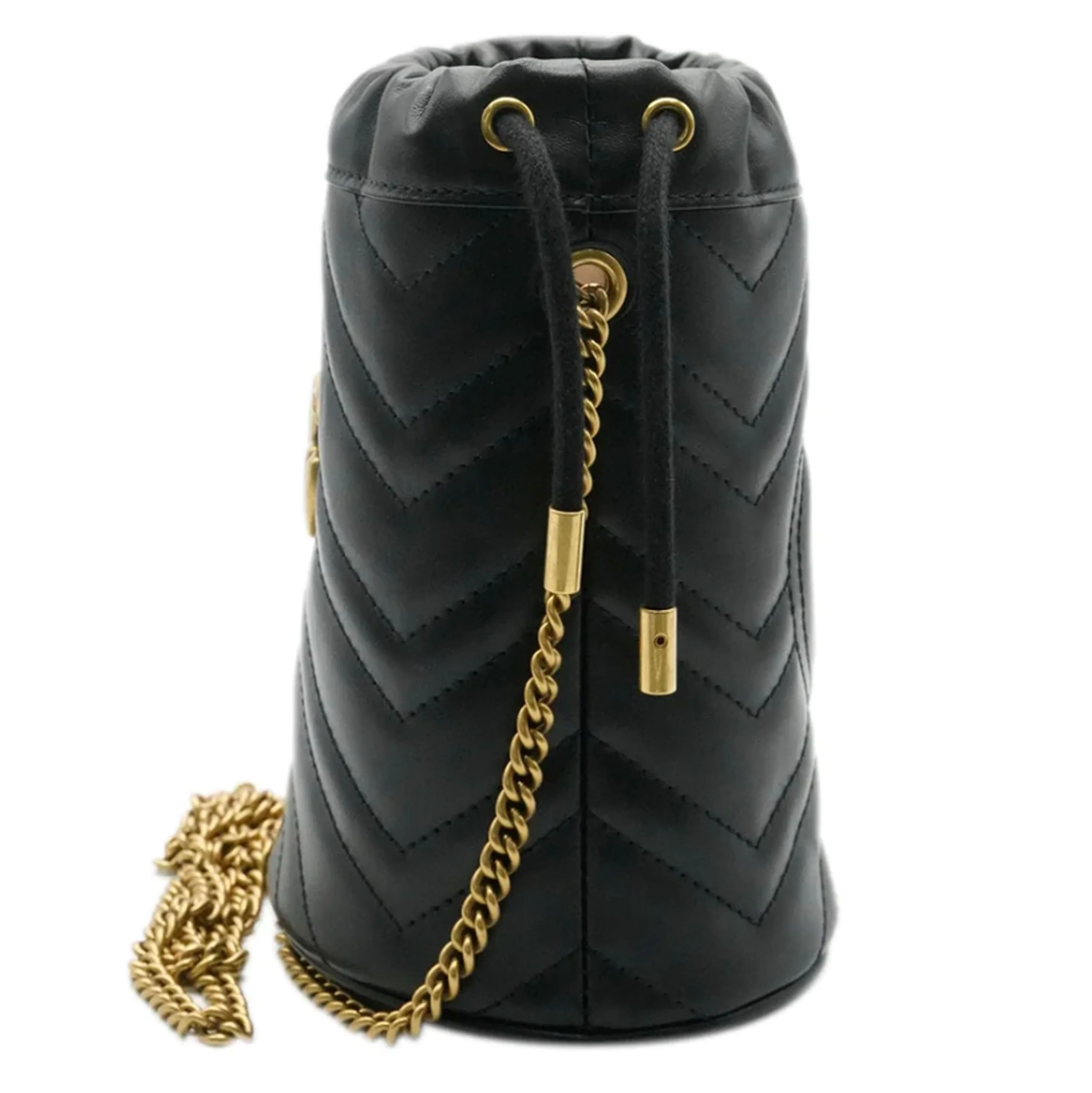 Black Calfskin Matelasse Mini GG Marmont 2.0 Bucket Bag - Image 3