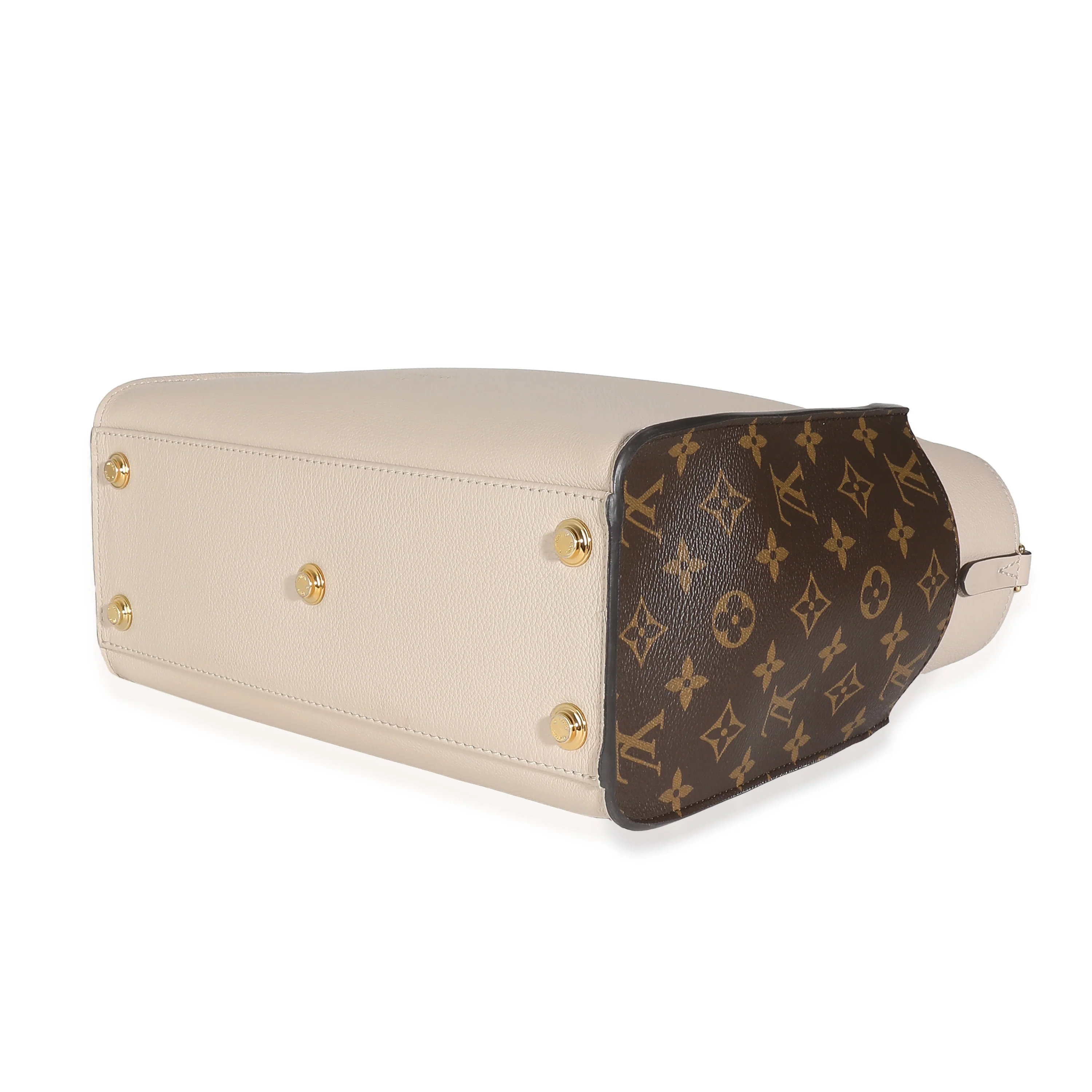 Greige Calfskin Monogram Canvas On My Side MM - Image 6