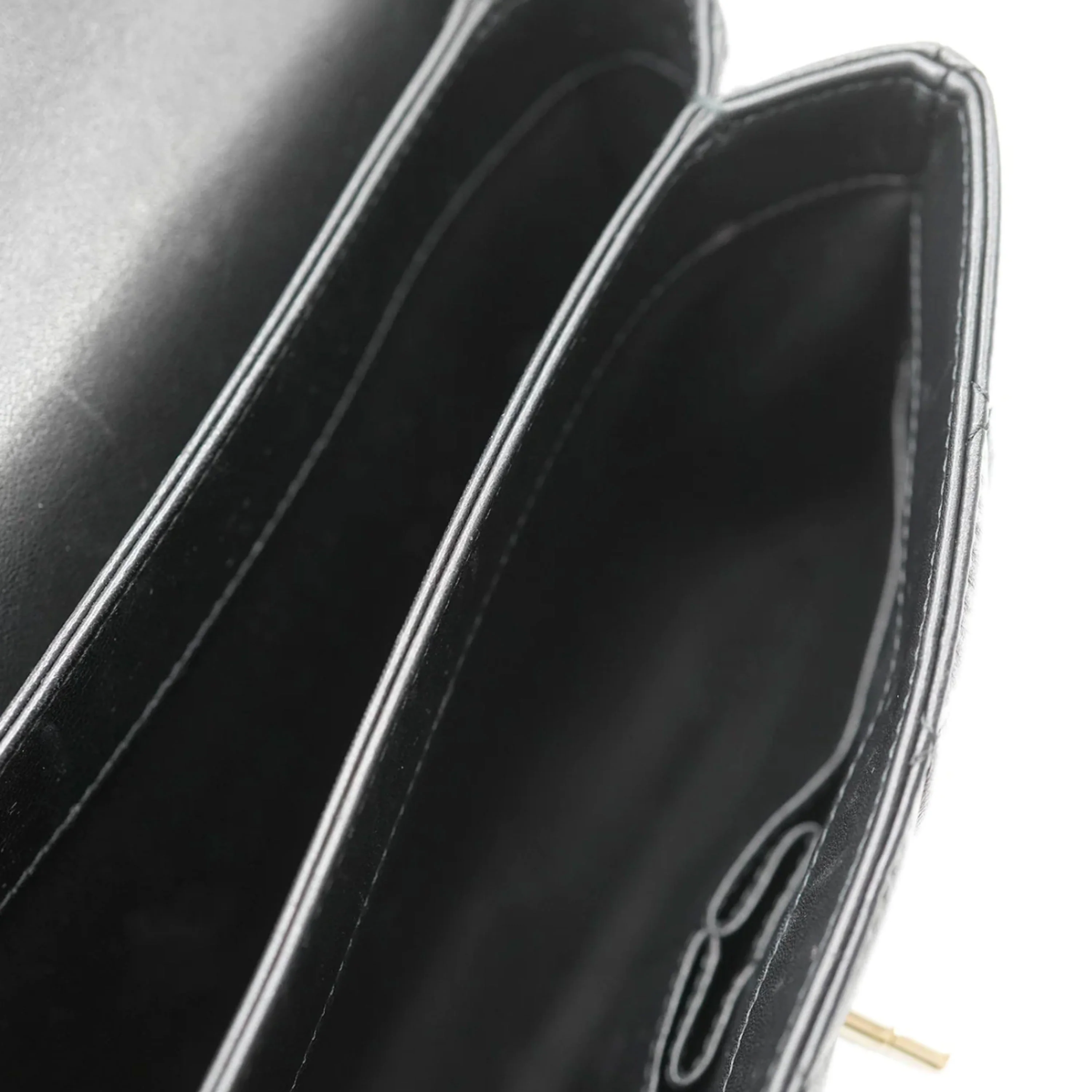 Black Quilted Lambskin Small Trendy CC Dual Handle Flap Bag - Image 7