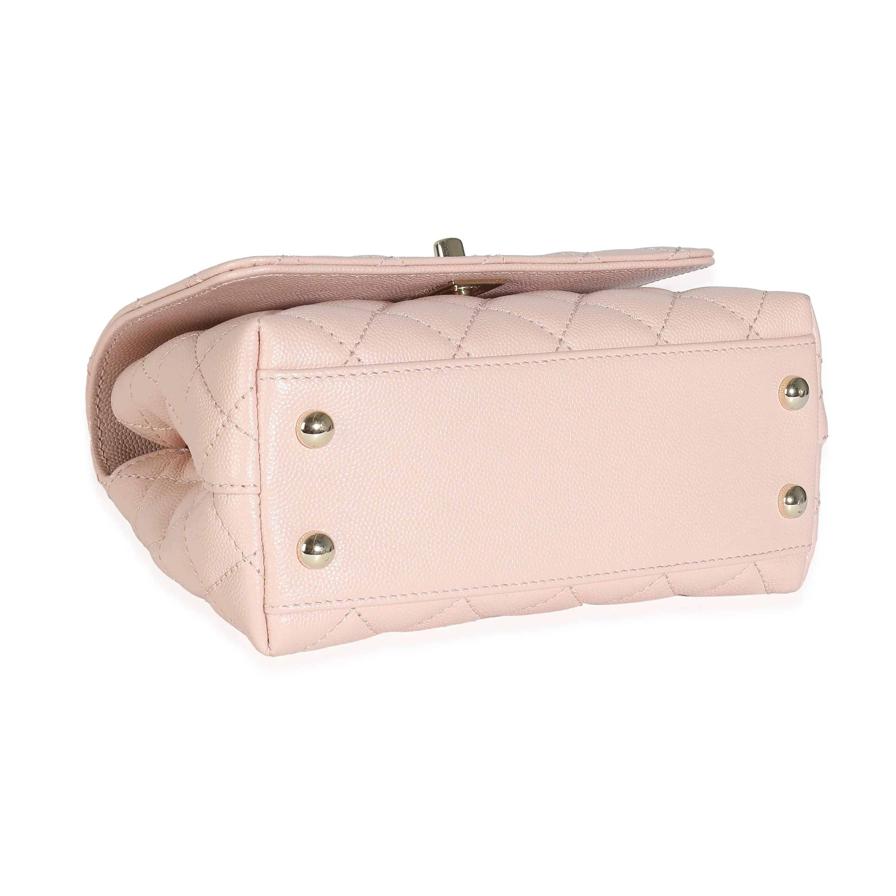Chanel 21A Light Pink Quilted Caviar Mini Coco Top Handle - Image 4