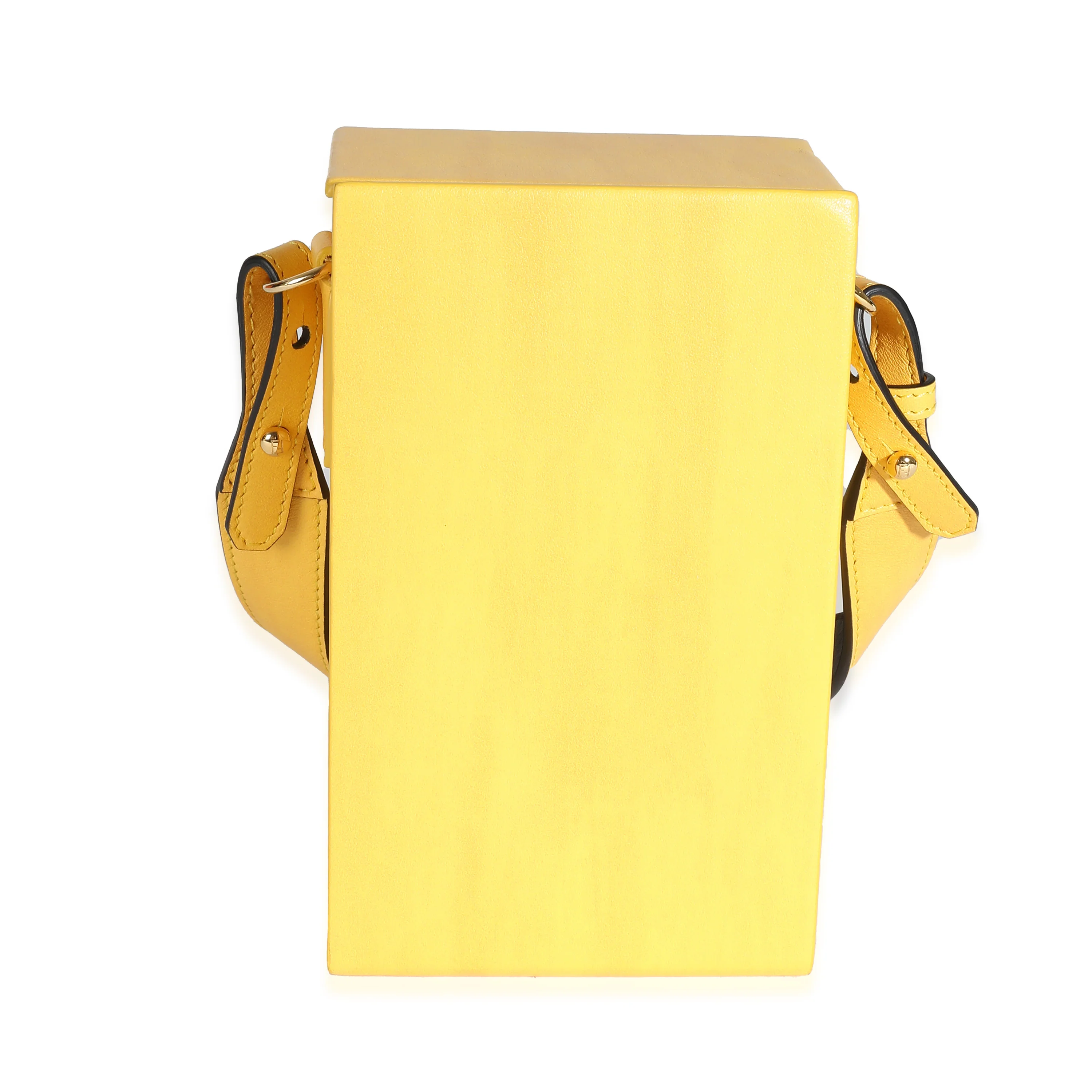 Yellow Vitello Fluffy Logo Vertical Box Bag - Image 5